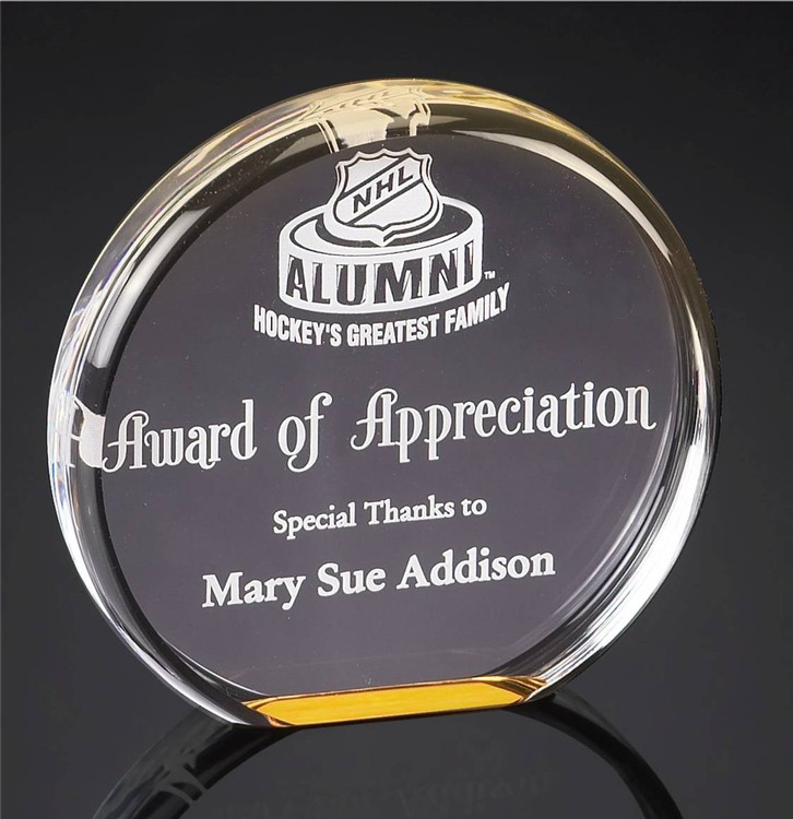 5" Diameter Gold Reflective Acrylic Award 2