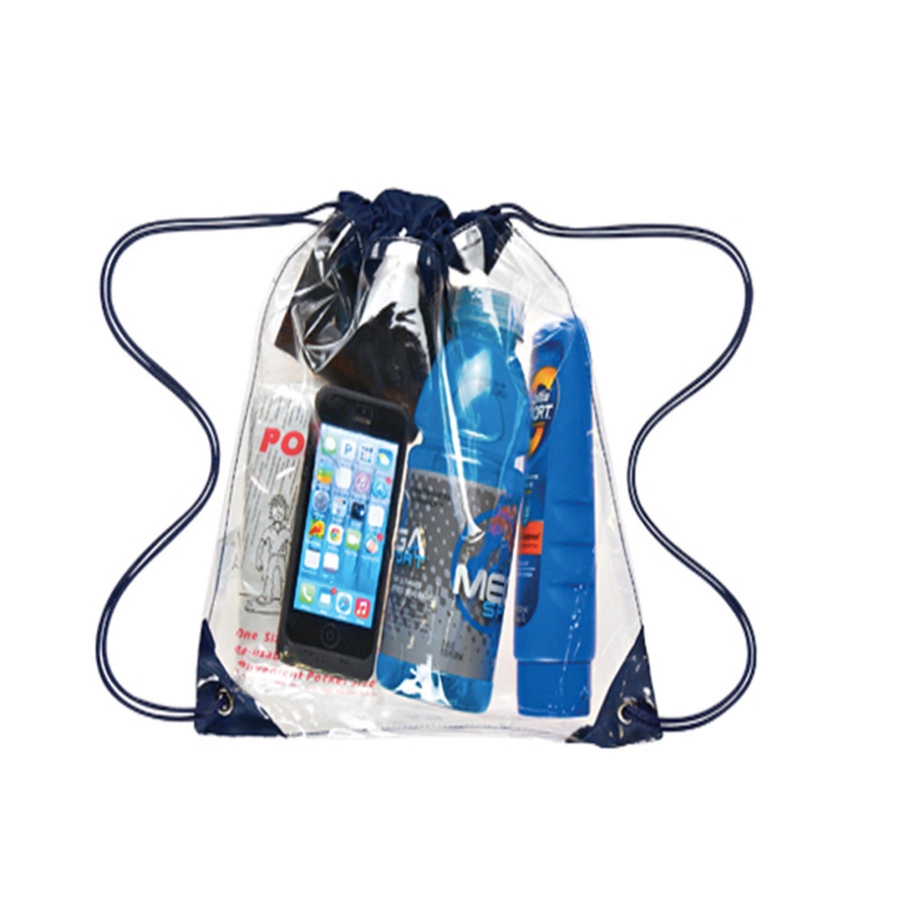 Clear Vinyl Drawstring Backpack Bag 3