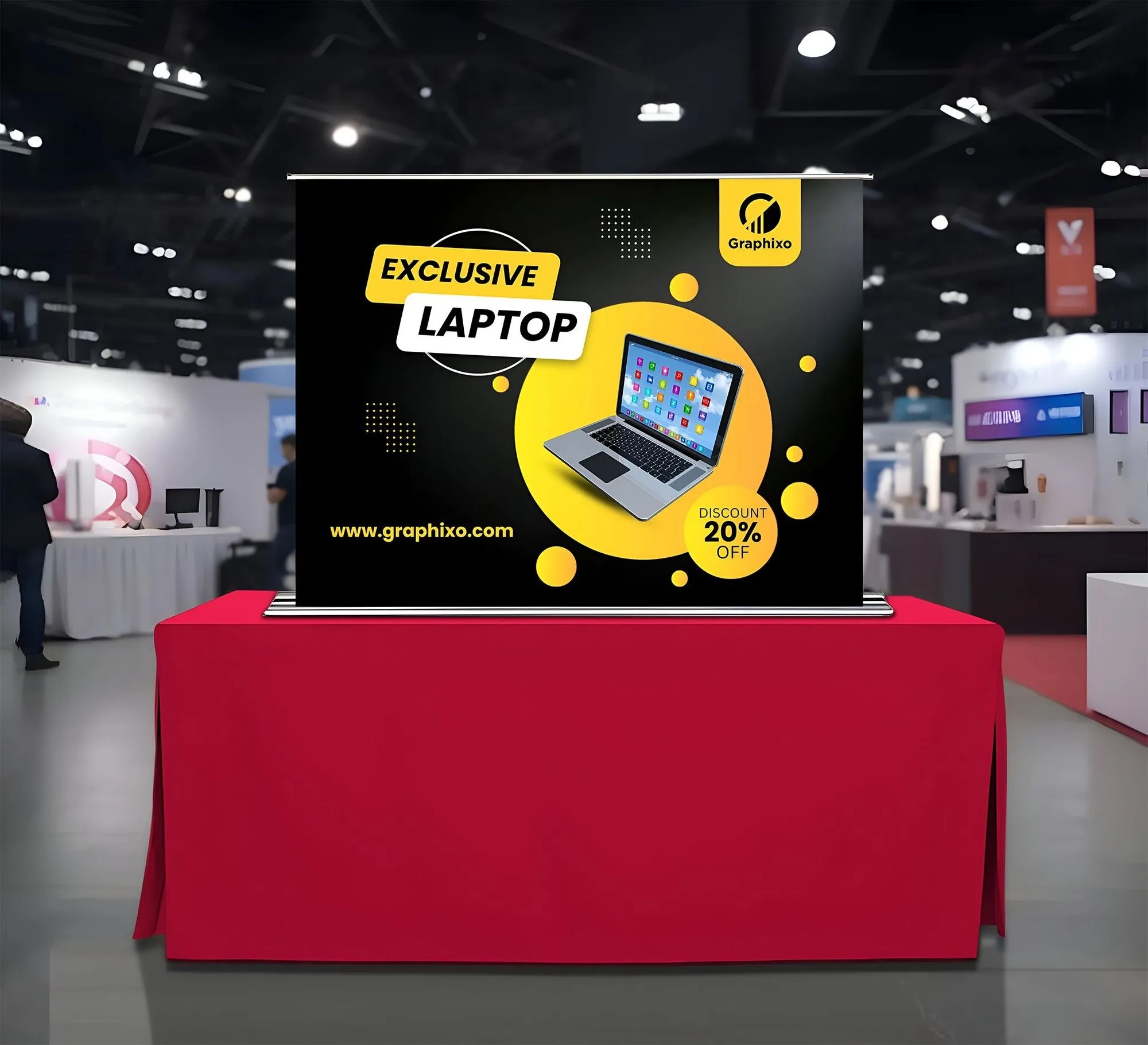 Silverstep Tabletop 48'' Retractable Banner Stand with Light 5