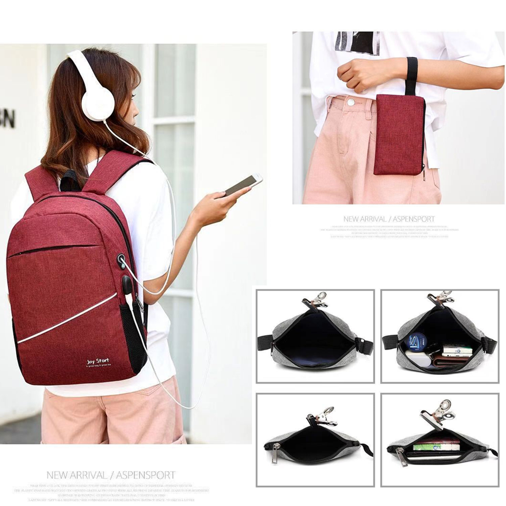 15.6 " Laptop Customized Light Reflecting Backpack with USB Charging Port 3