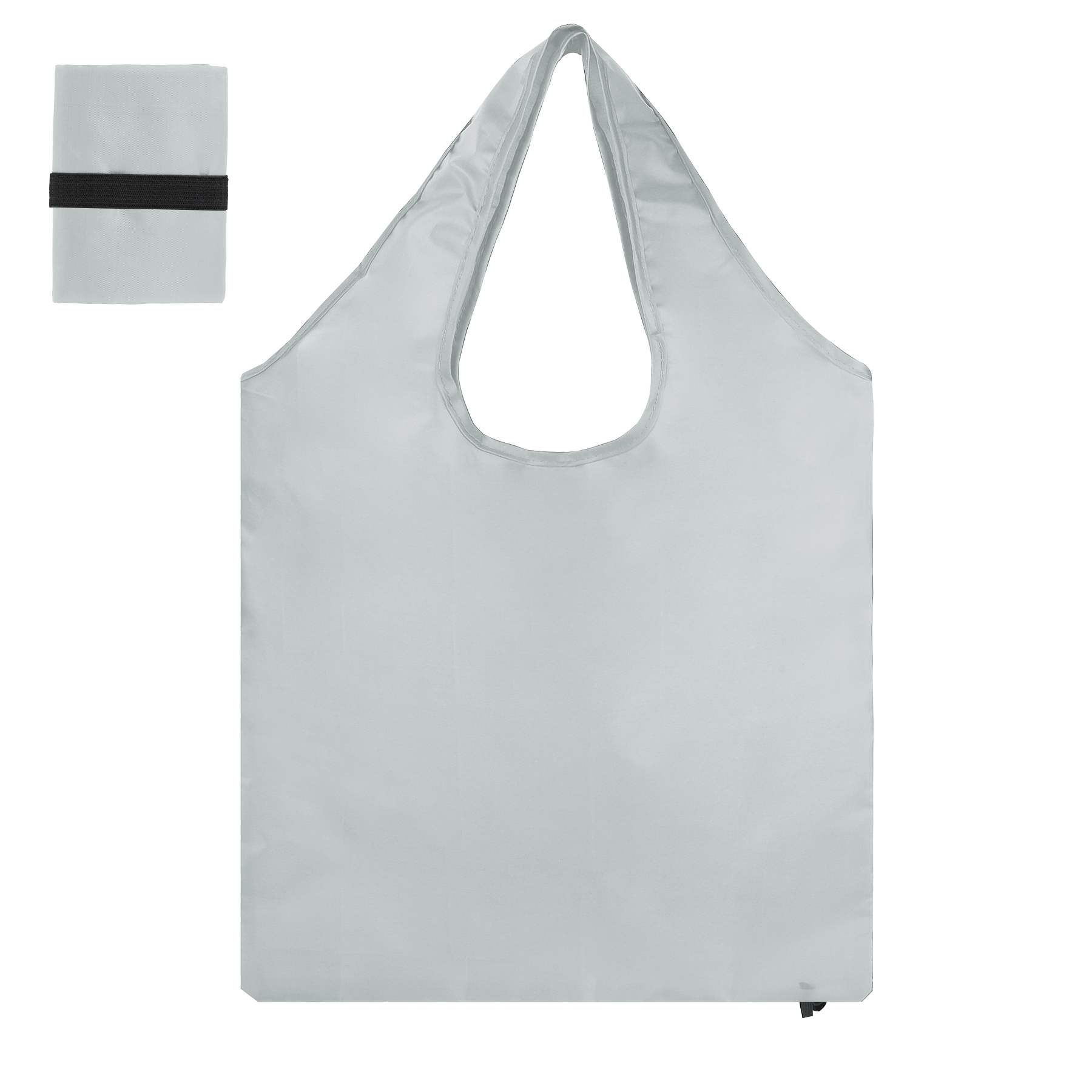 Reusable Folding Polyester Shopping Tote Bag With Elastic Strap 2