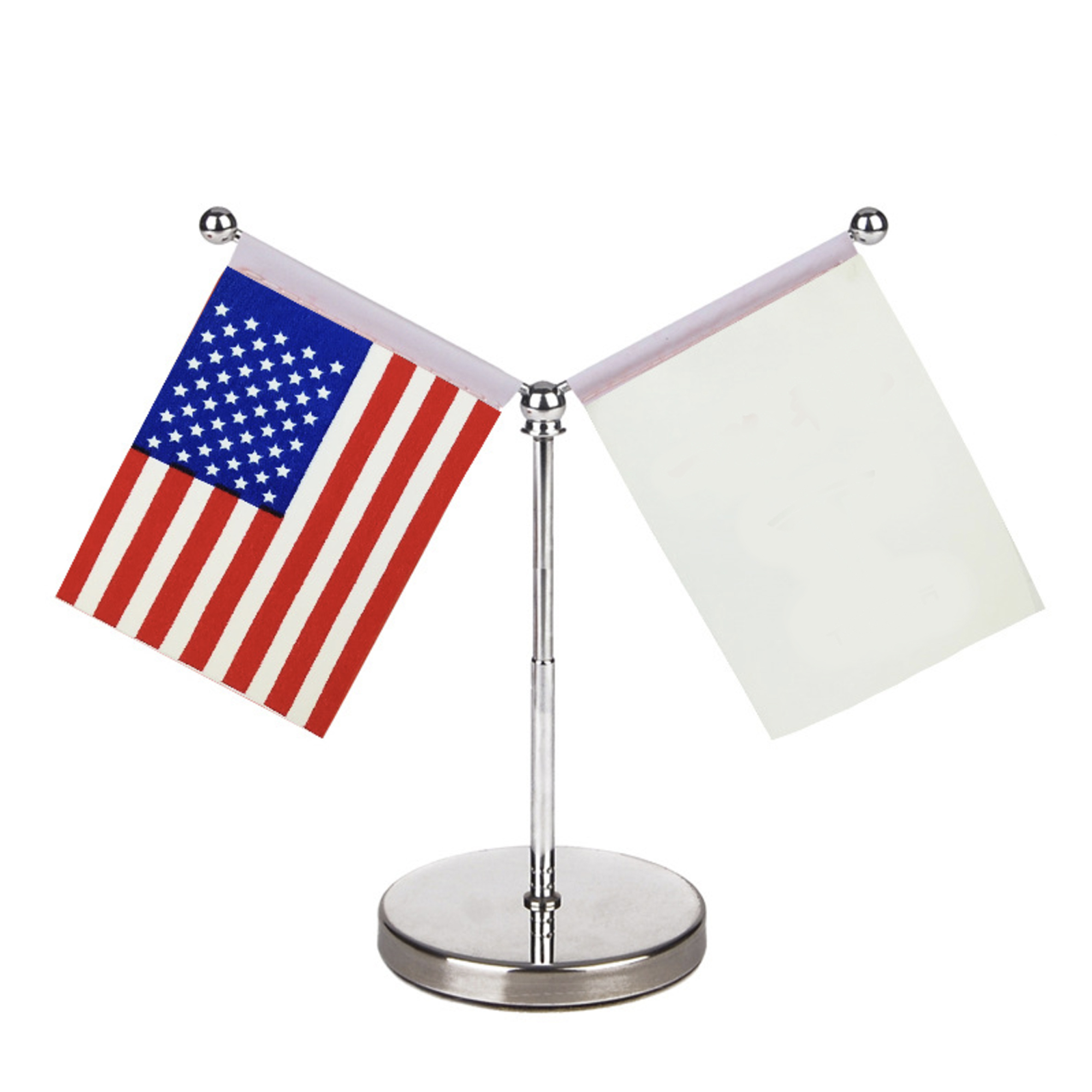 10" Metal Flagpole w/ Two Single Reverse Flags 1