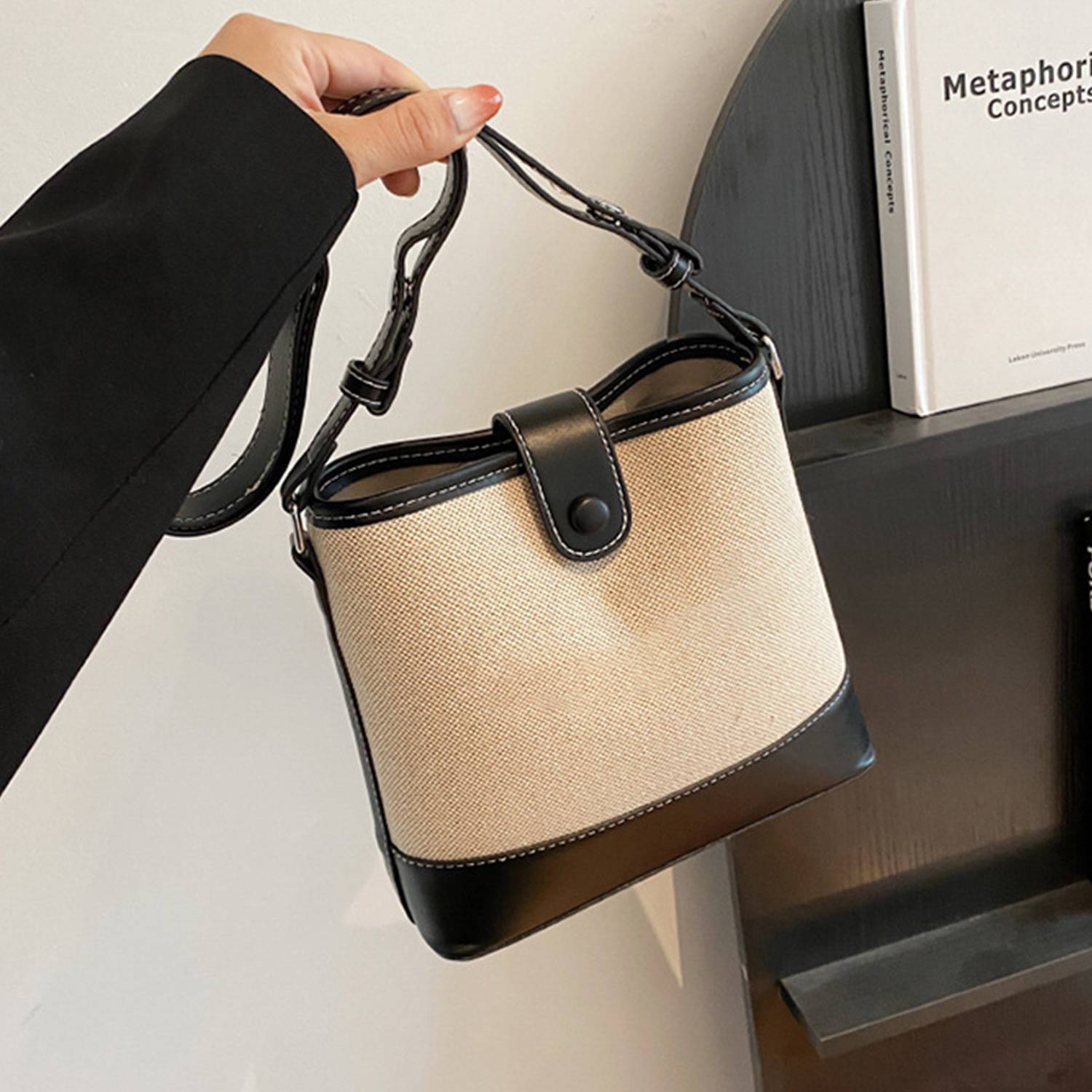 Canvas Crossbody Bag Trend Color Clash for Women 6