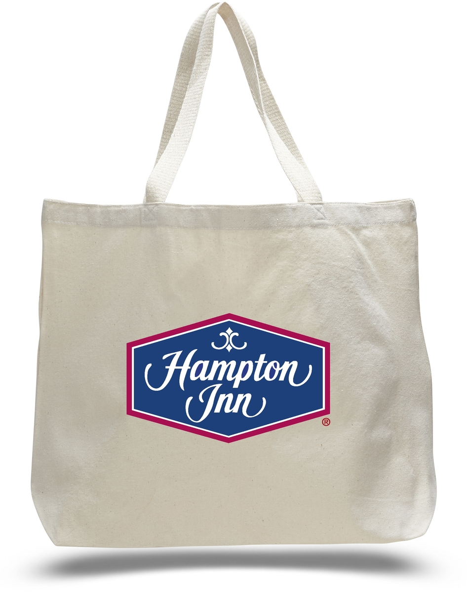 7 Oz. Jumbo Canvas Tote Bag w/ Squared Bottom - 20"x15"x5"