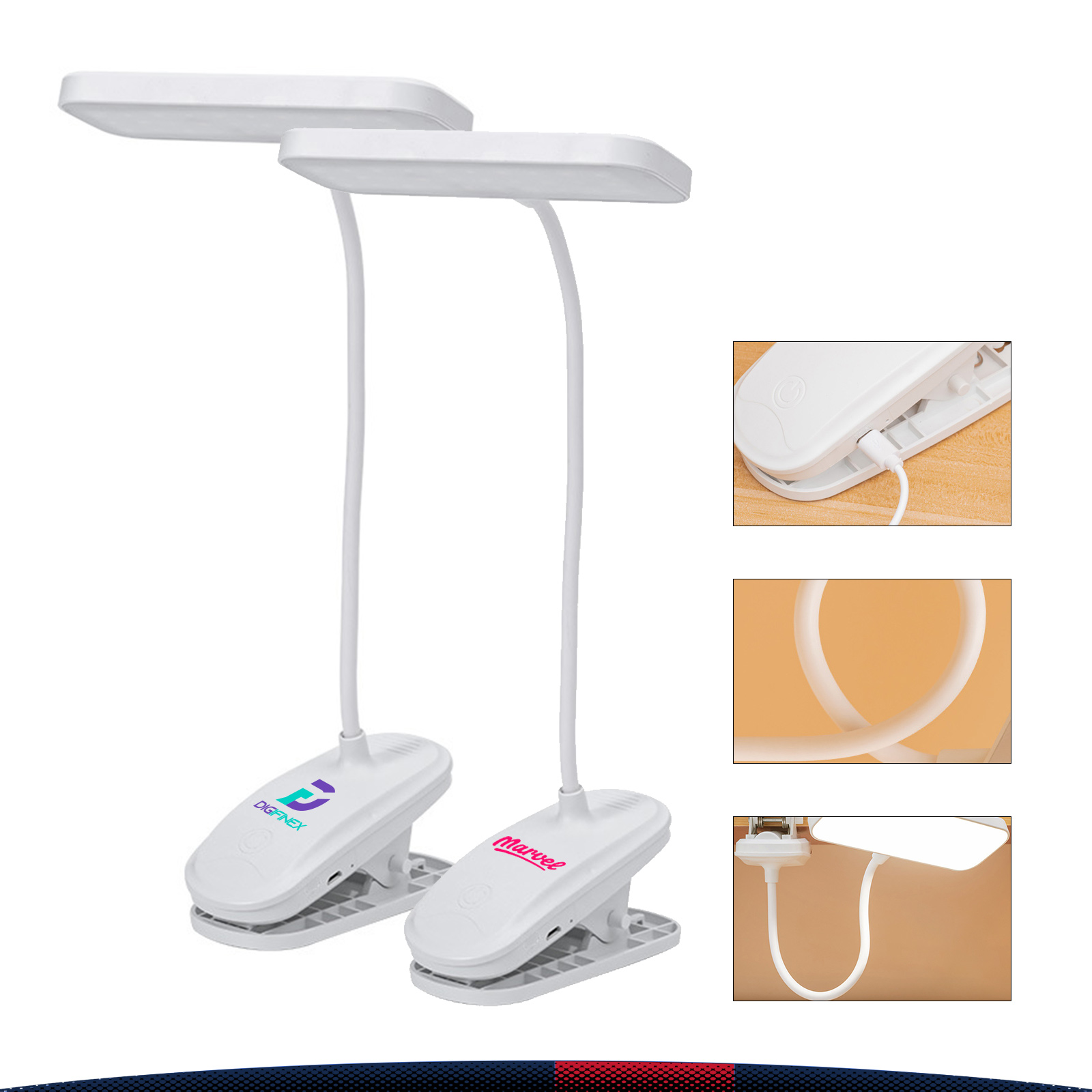 Heming Clip-On Rechargeable LED Desk Lamp 2