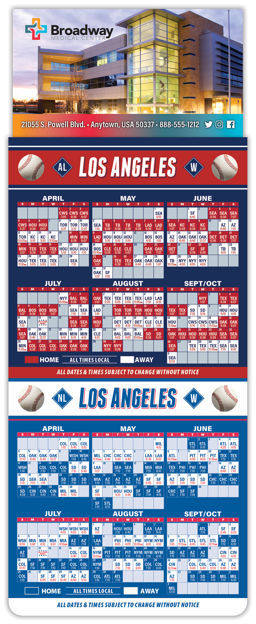 Magna-Card Business Card Magnet - Baseball Schedules (3.5 x 9) 1