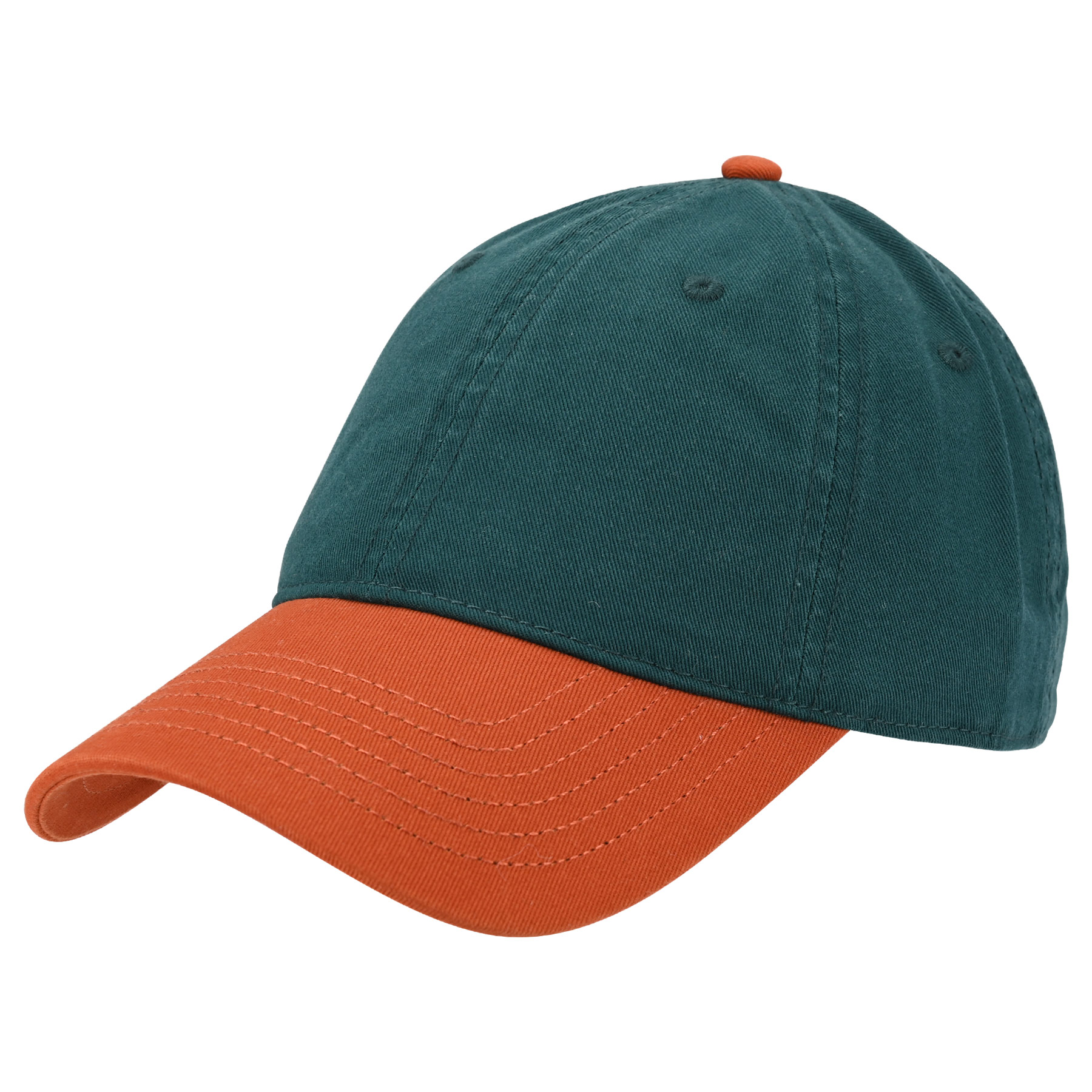 6-Panel Twill Cotton Two Tone Curved Brim Baseball Cap 7