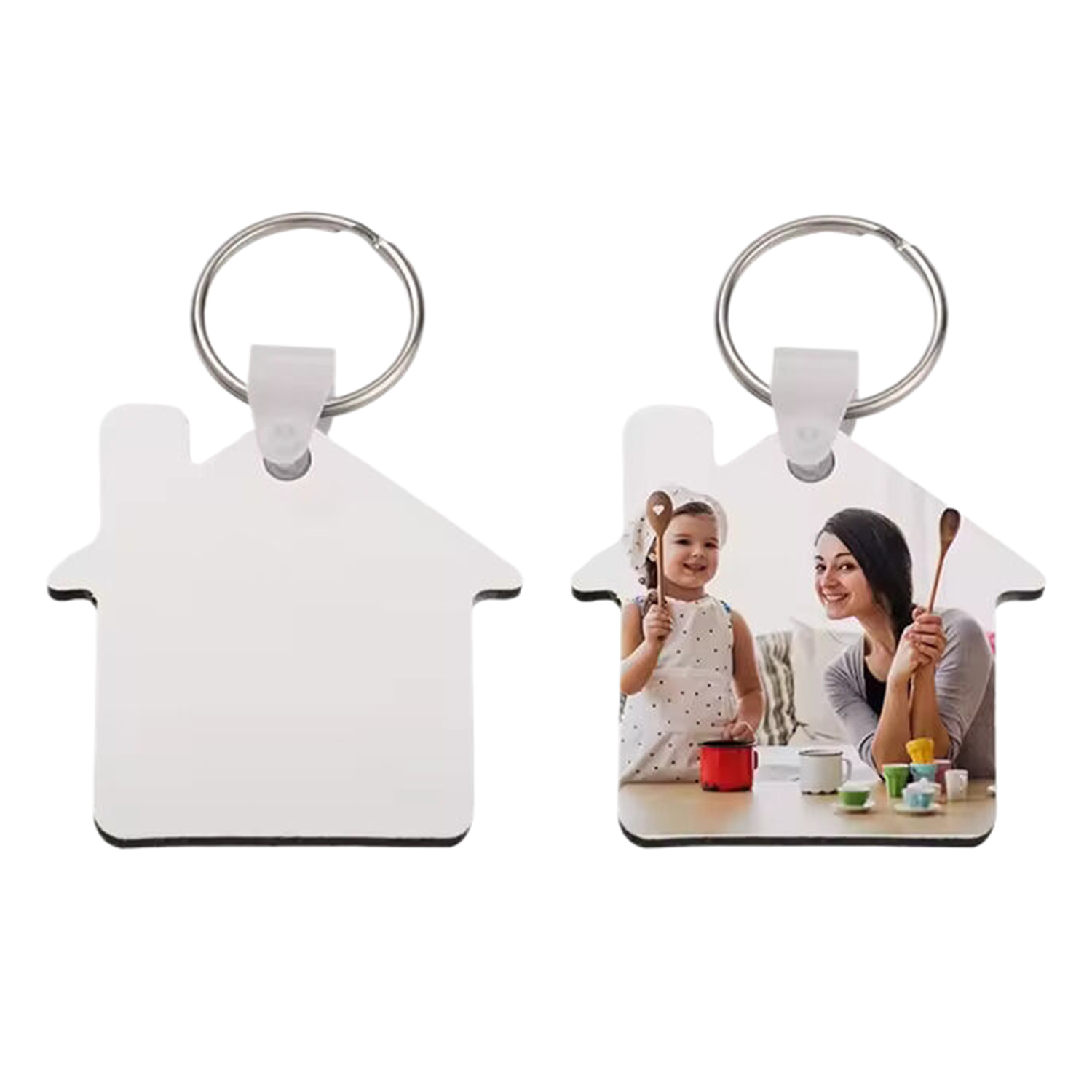 House Shaped Sublimation MDF Keychain 2