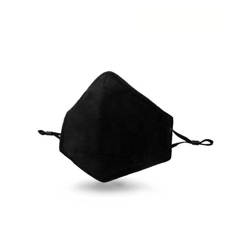 Kids Black Cotton Face Mask with Adjustable Ear Handles 1