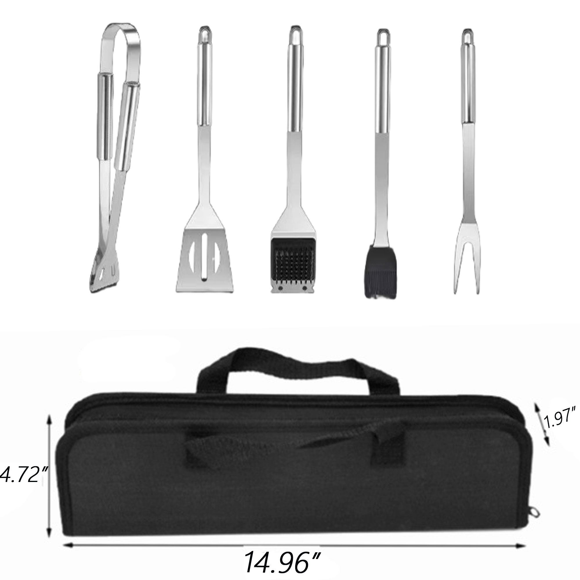 5-piece Stainless Steel Barbecue Utensil Set 3