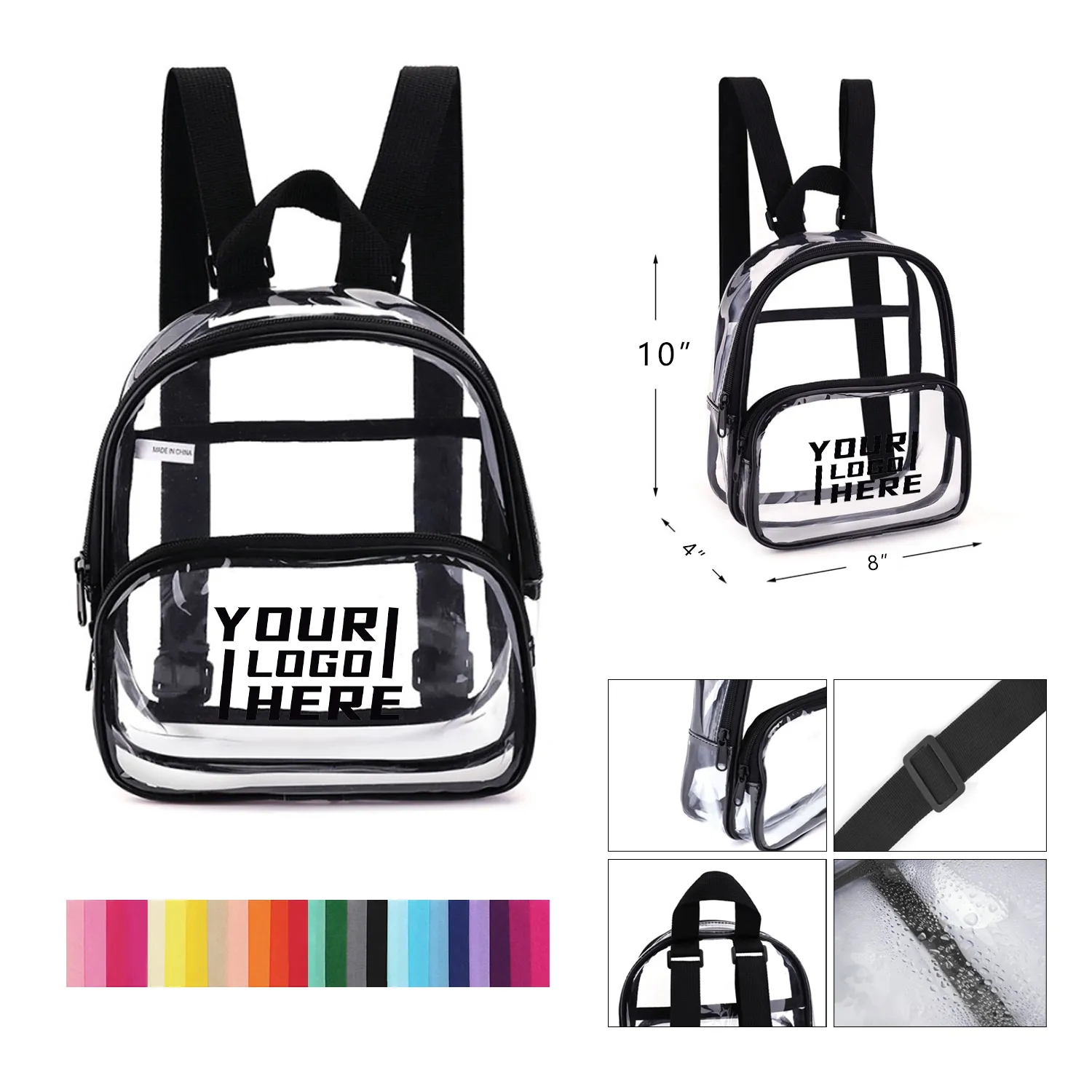Mini PVC Clear Bag Transparent Backpack MOQ50pcs 2