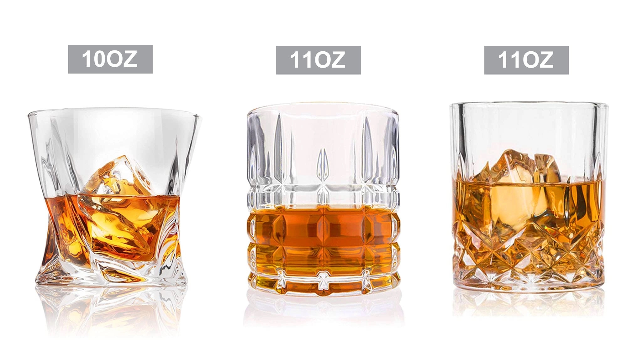 10, 11 Oz Whiskey Glasses-Premium 1