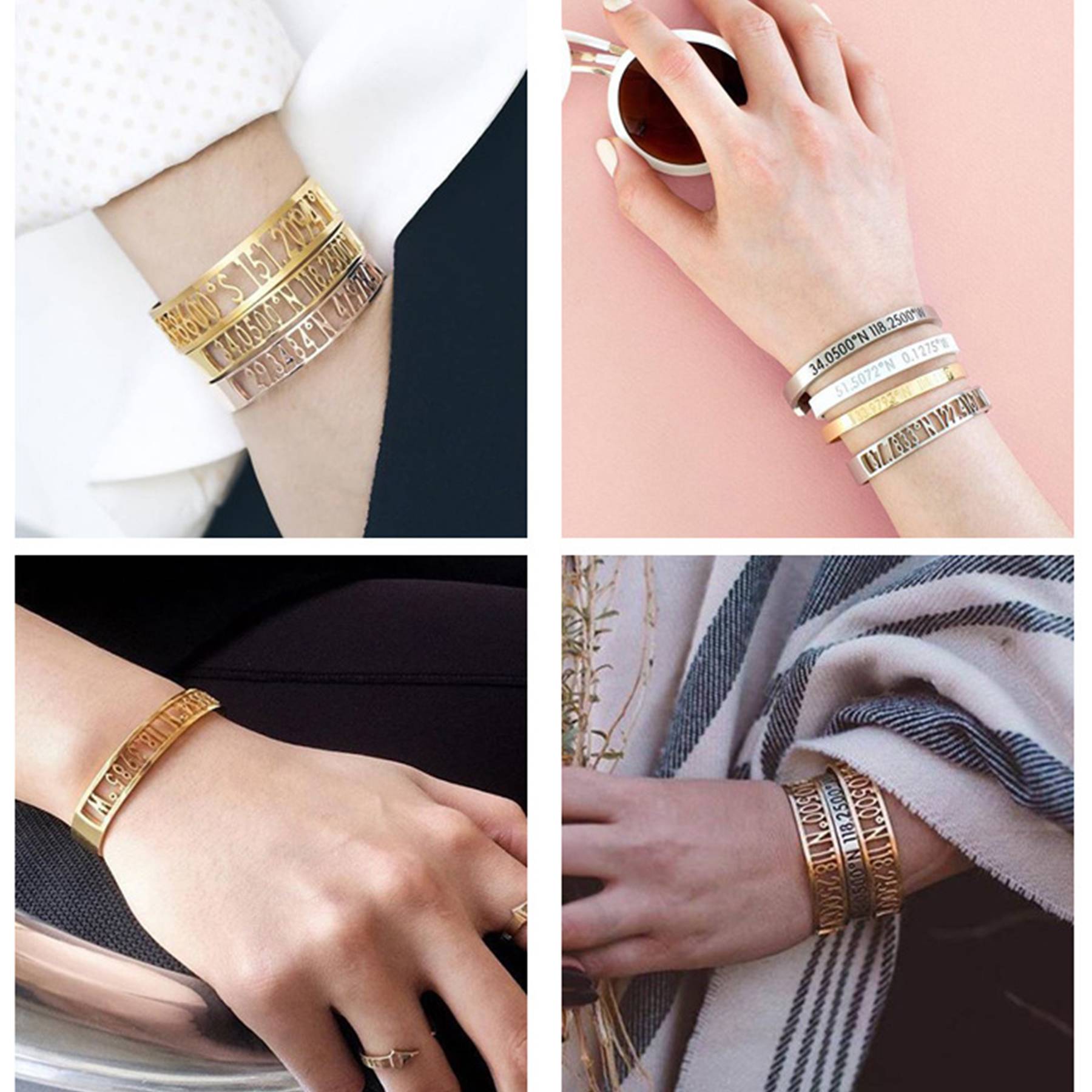 Stainless Steel Cut-out personality opening bracelet 4