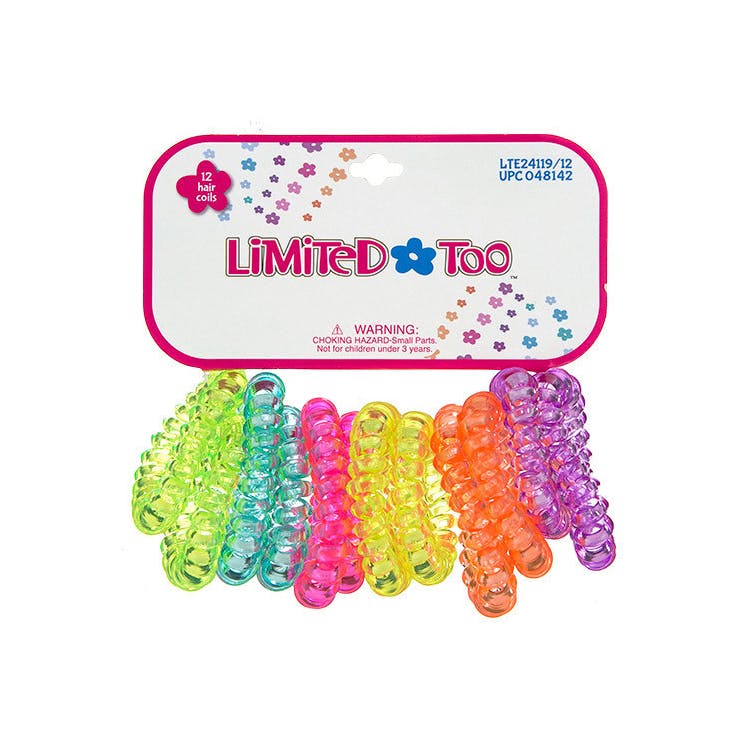 Hair Coils Sets - Neon Colors Translucent 12 Pack 1