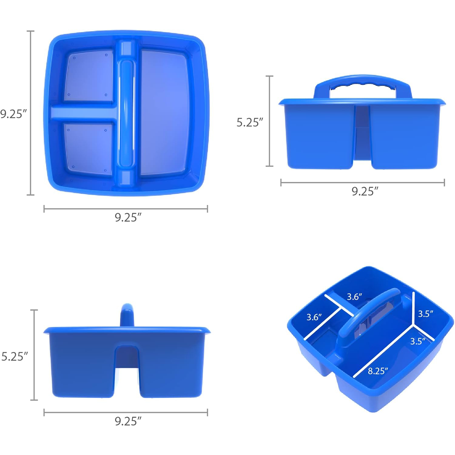 3 Compartment Plastic Storage Caddy with Handle 9