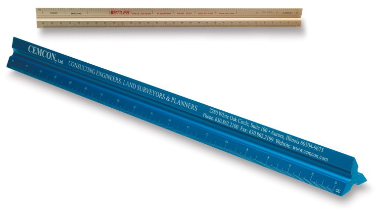 30cm Metric Engineer Triangular Solid Scale 2