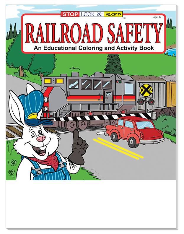 COLORING SET - Railroad Safety Coloring Book Fun Pack 3