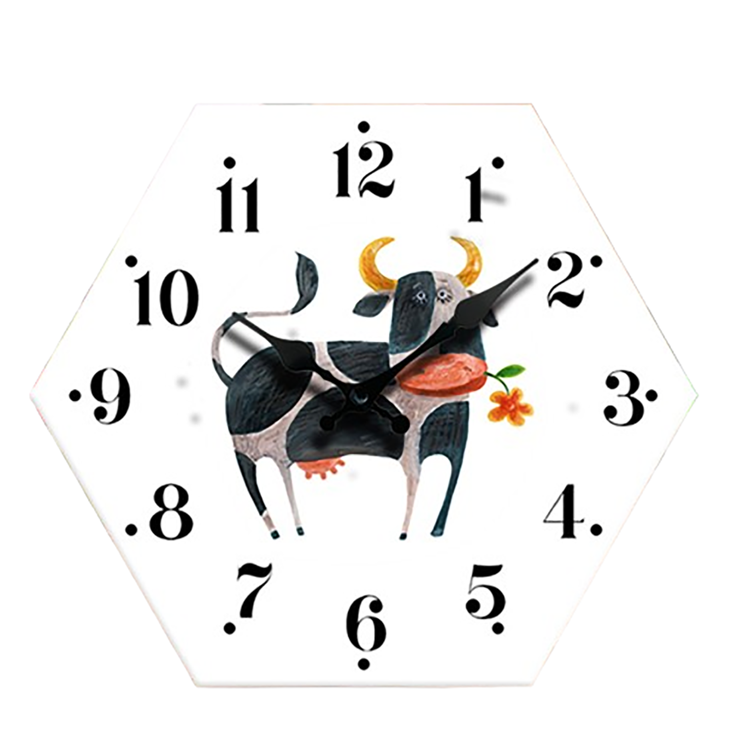 Hexagonal High-Density Fiberboard Wall Clock 9