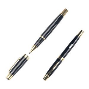 Black Metallic Retractable Cap Ballpoint Pens 13
