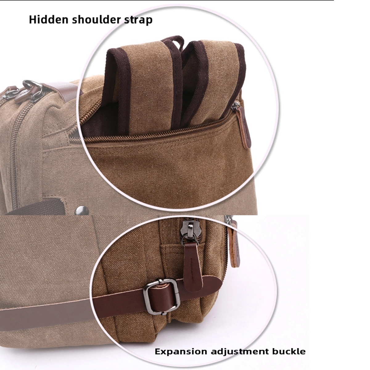 14" Vintage Canvas Messenger Bag 4