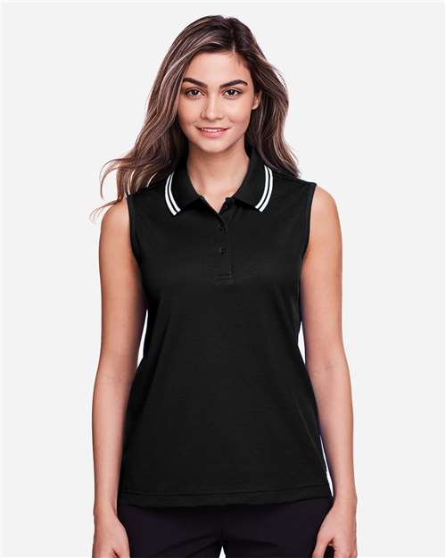 Women's CrownLux Performance® Plaited Tipped Sleeveless Polo - DG20SW 9