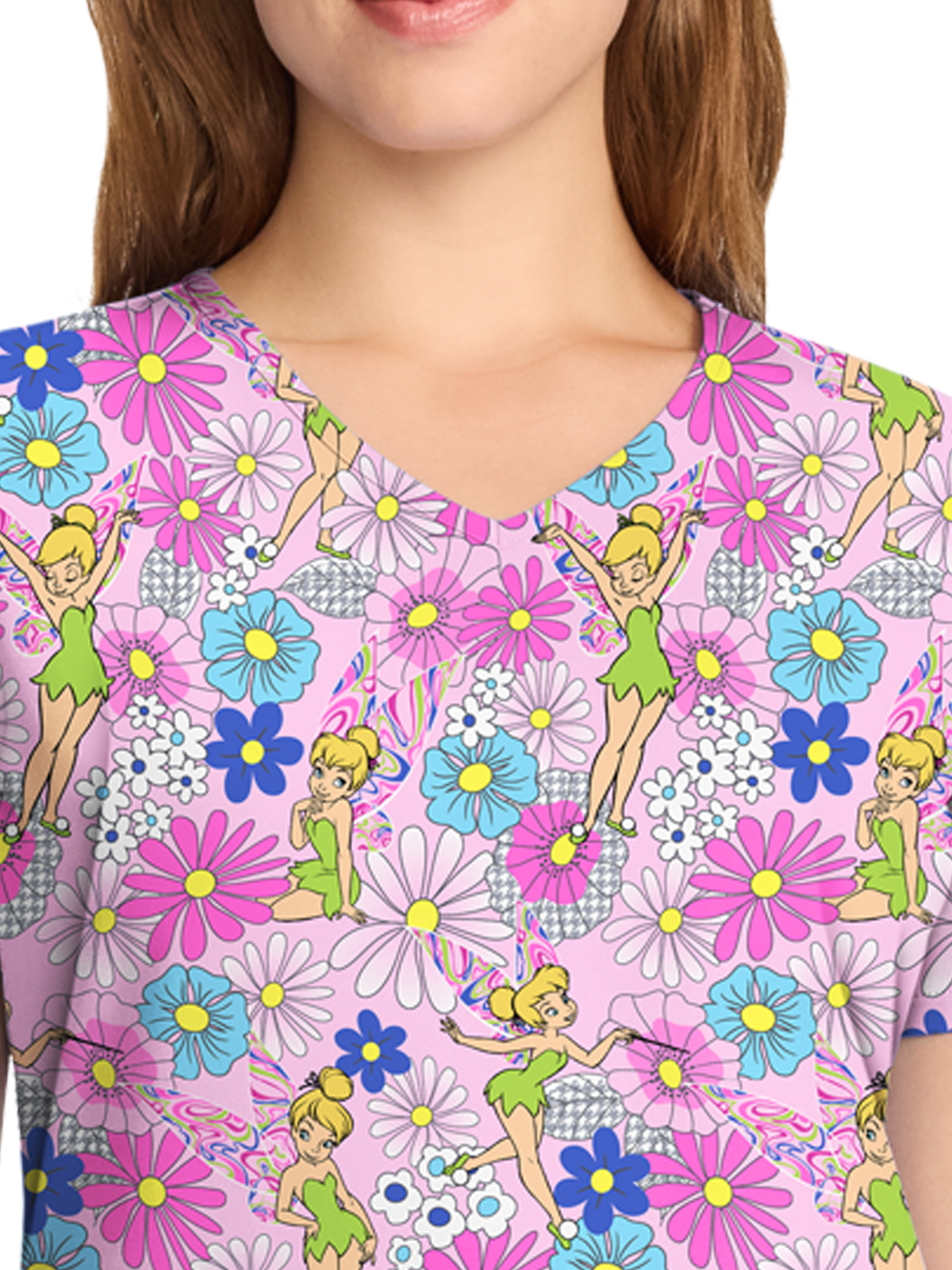 Cherokee - Tooniforms - Women's V-Neck Print Top 9