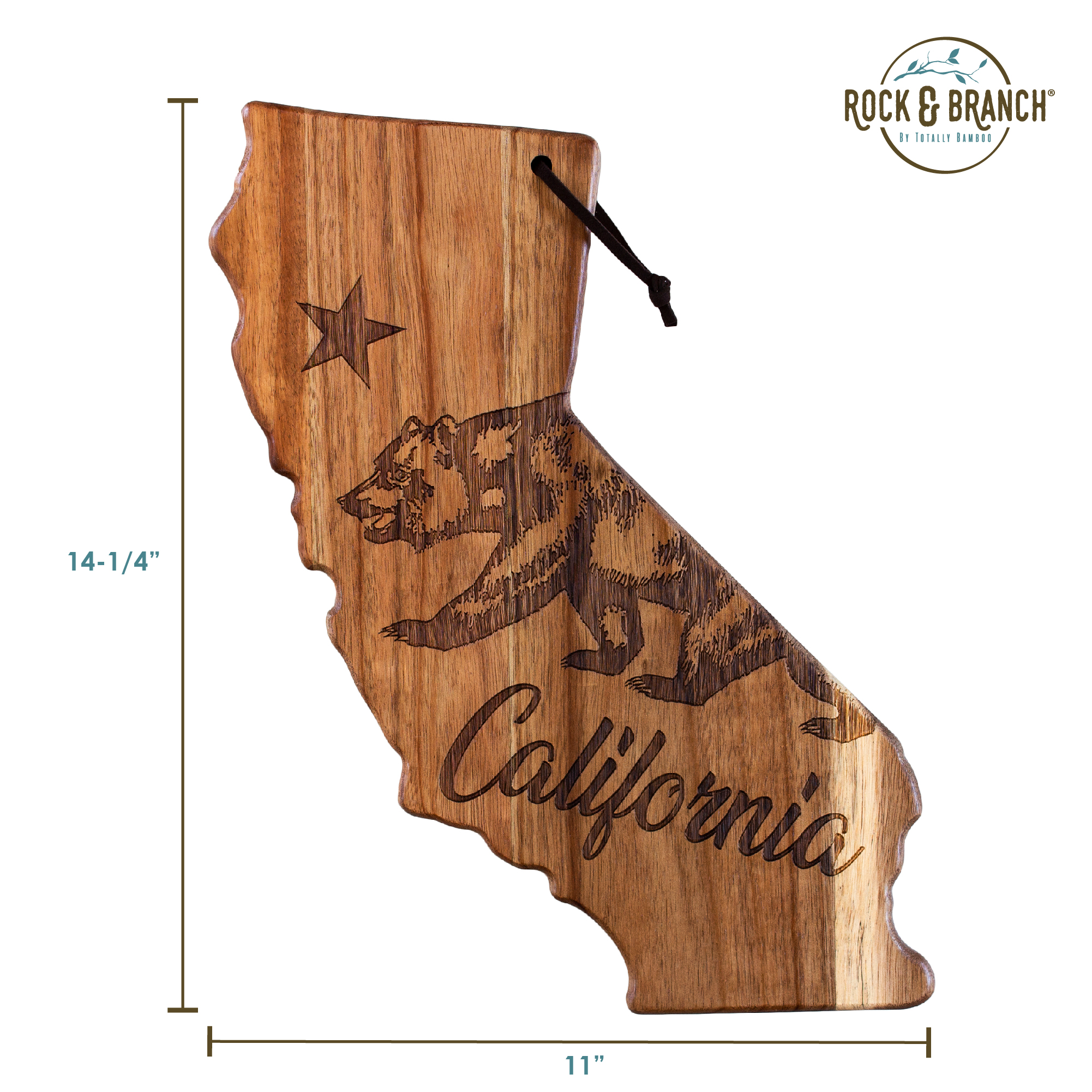 Rock & Branch® Origins Series California State Shaped Cutting & Serving Board 4