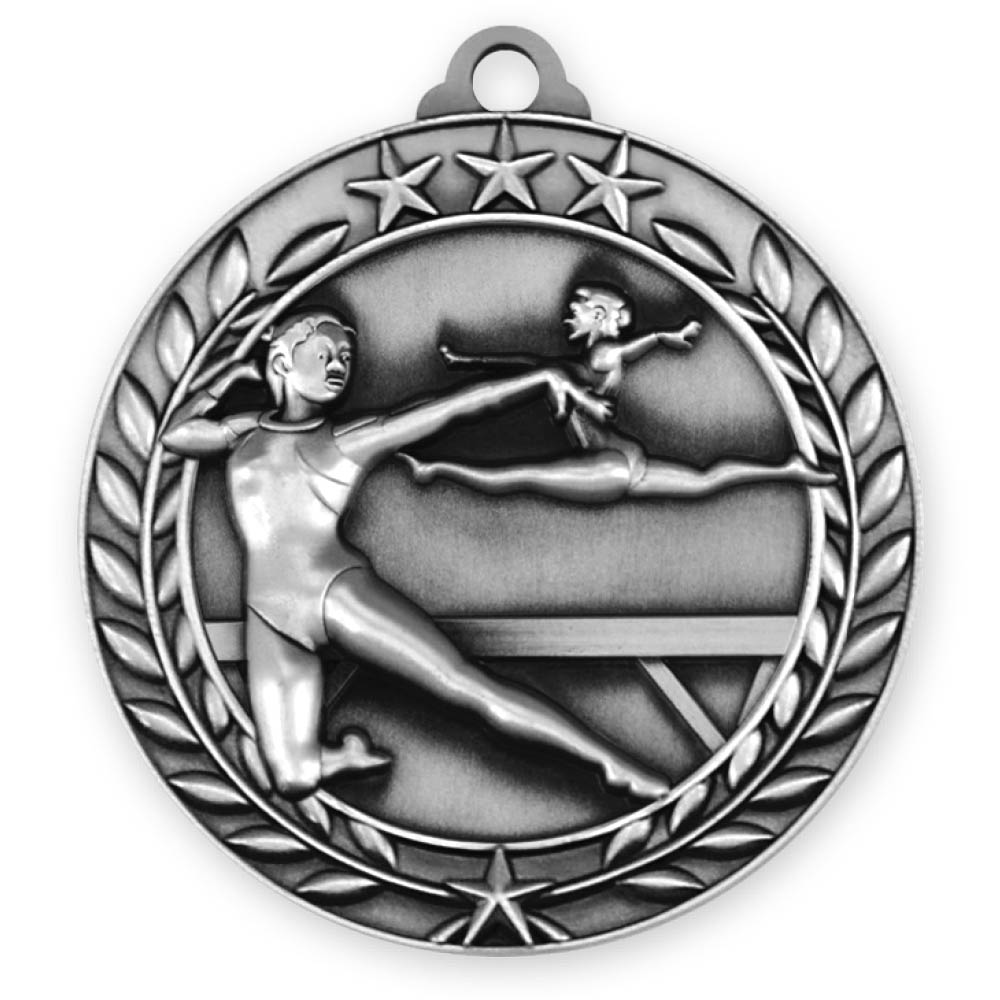Female Gymnastics Wreath Award Medallion (2-3/4") 3