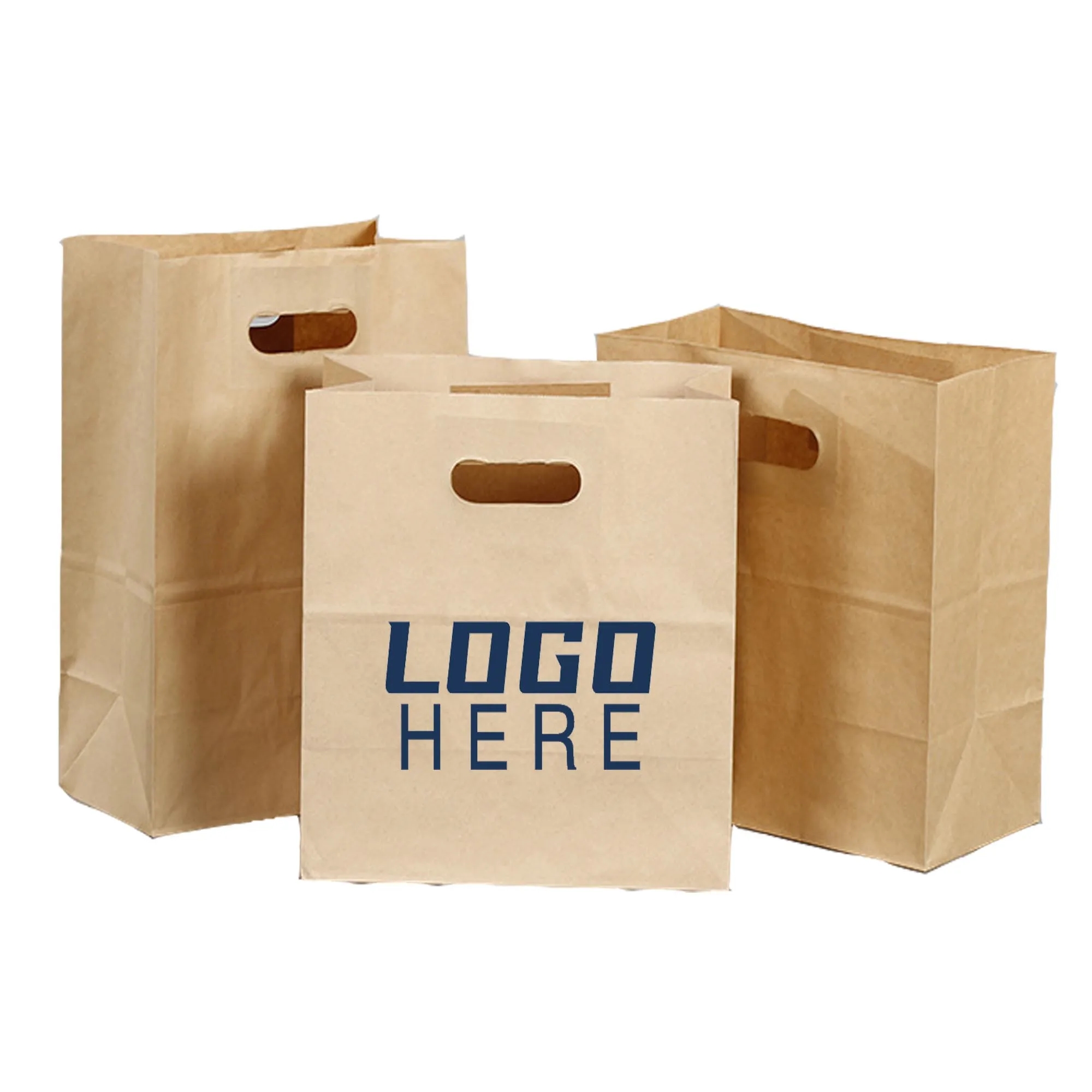 Custom Full Color Kraft Paper Brown Shopping Bag MOQ50pcs 3