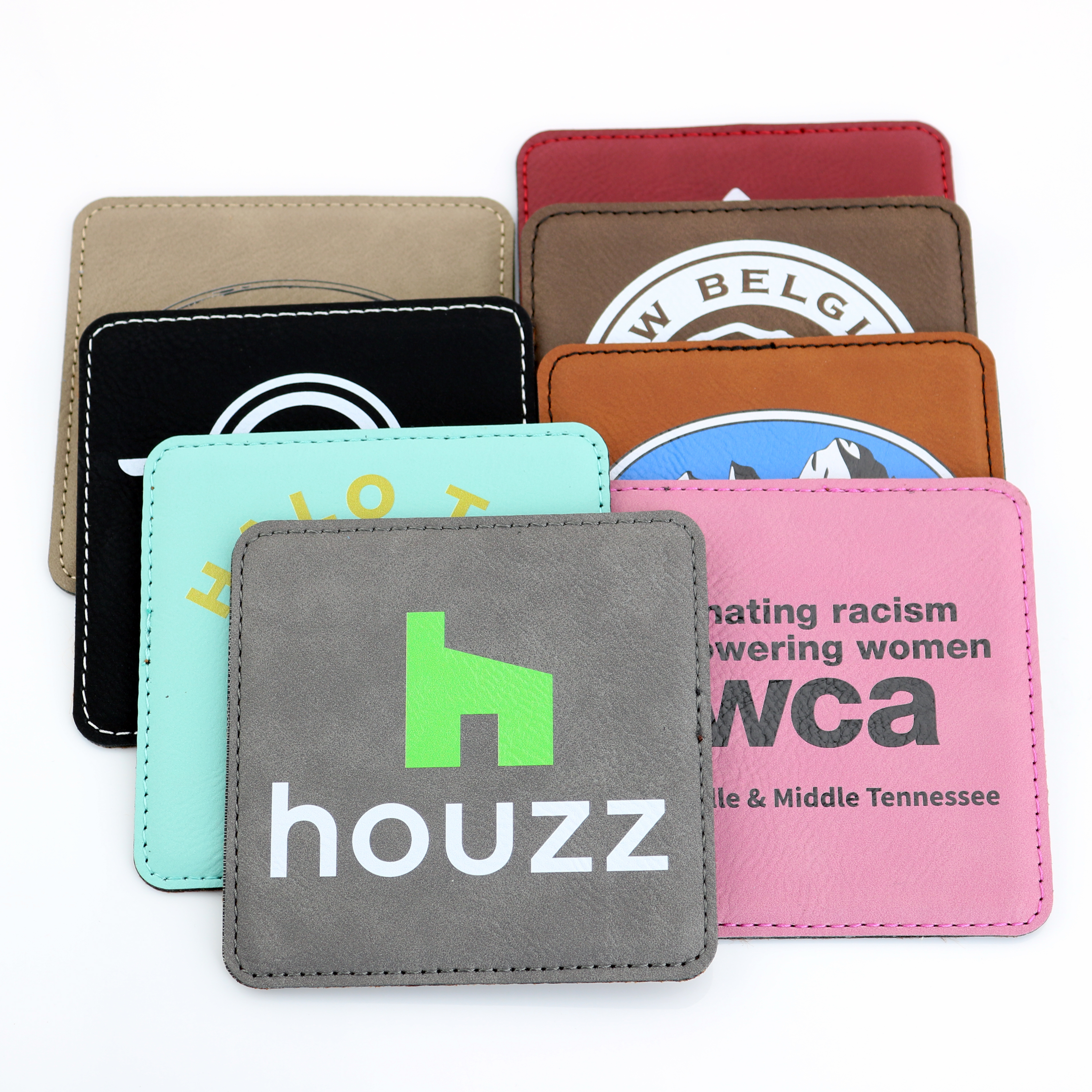 Leather Square Coasters (Faux Leather / Leatherette) 3