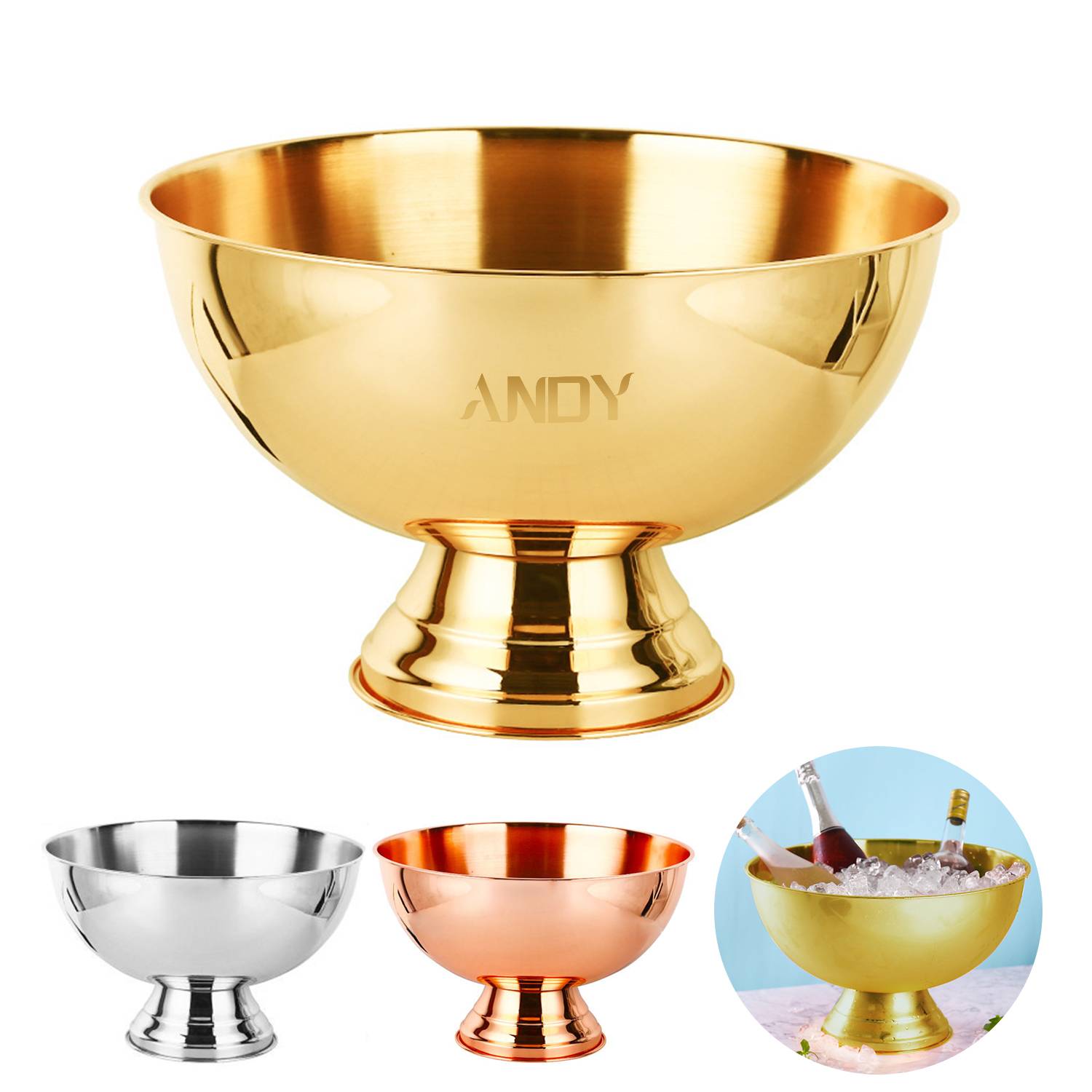 Stainless Steel Ice Bucket Bowl 1