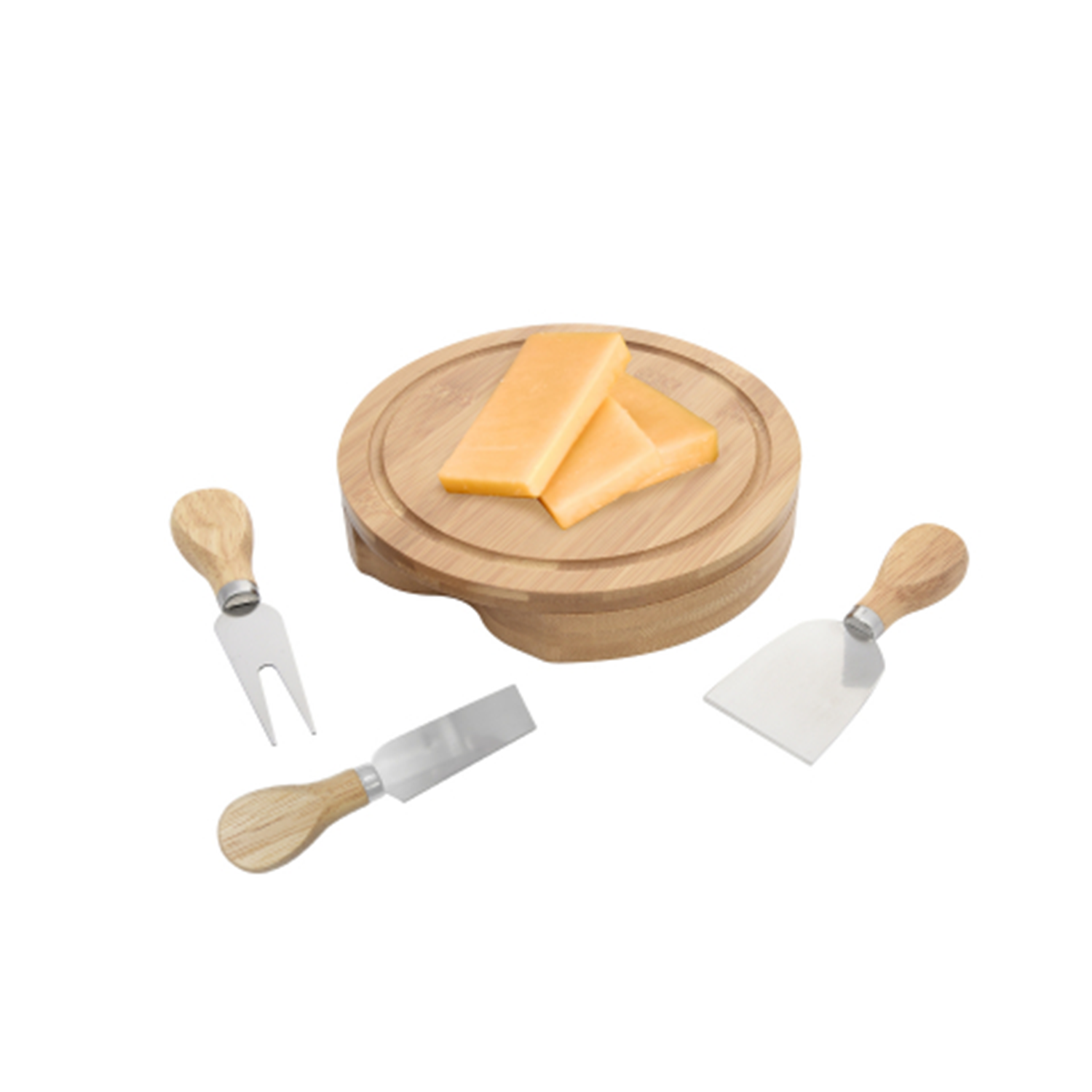 3 Pcs Bamboo Cheese Server Kit 4