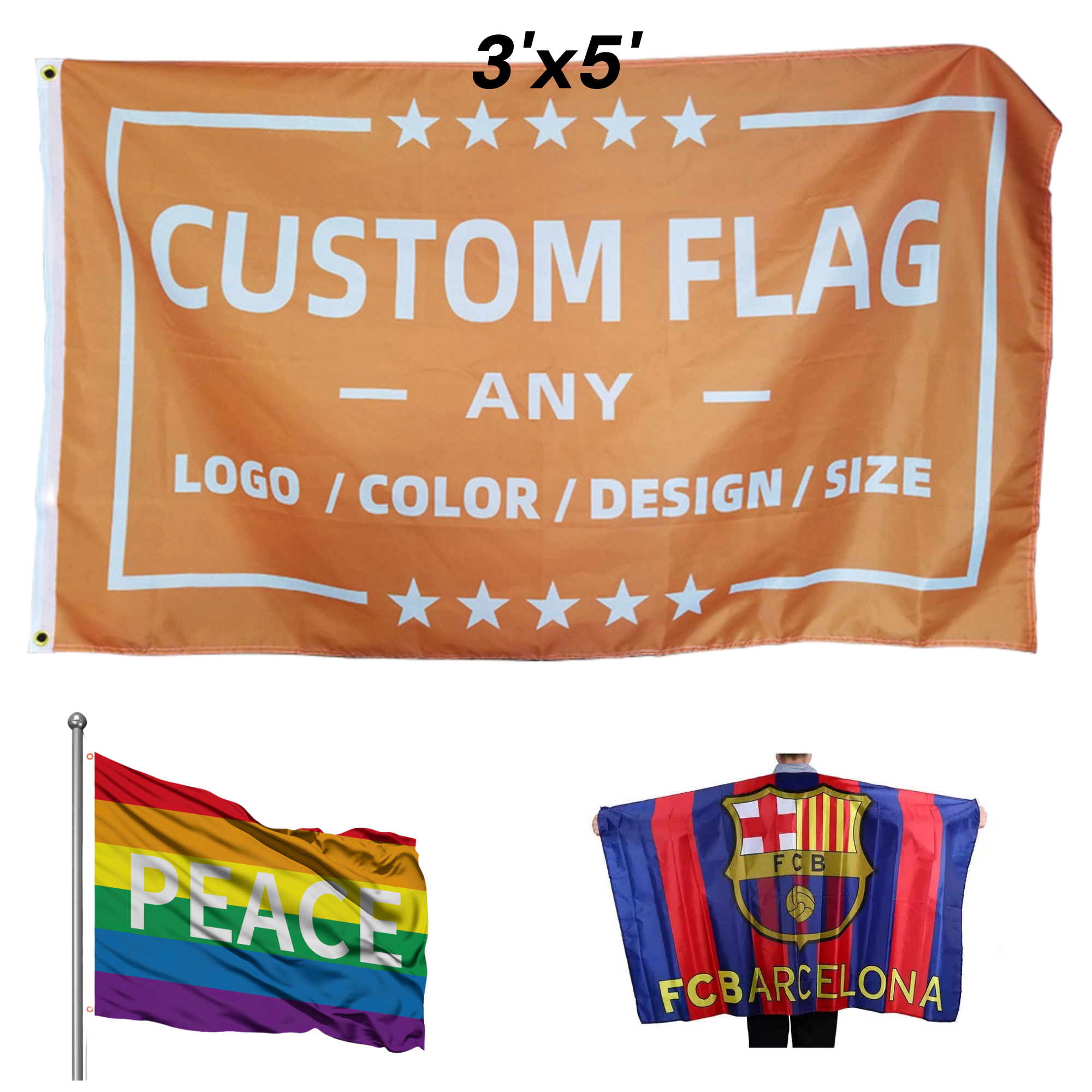 3' X 5' Custom Two Sided Flag 2