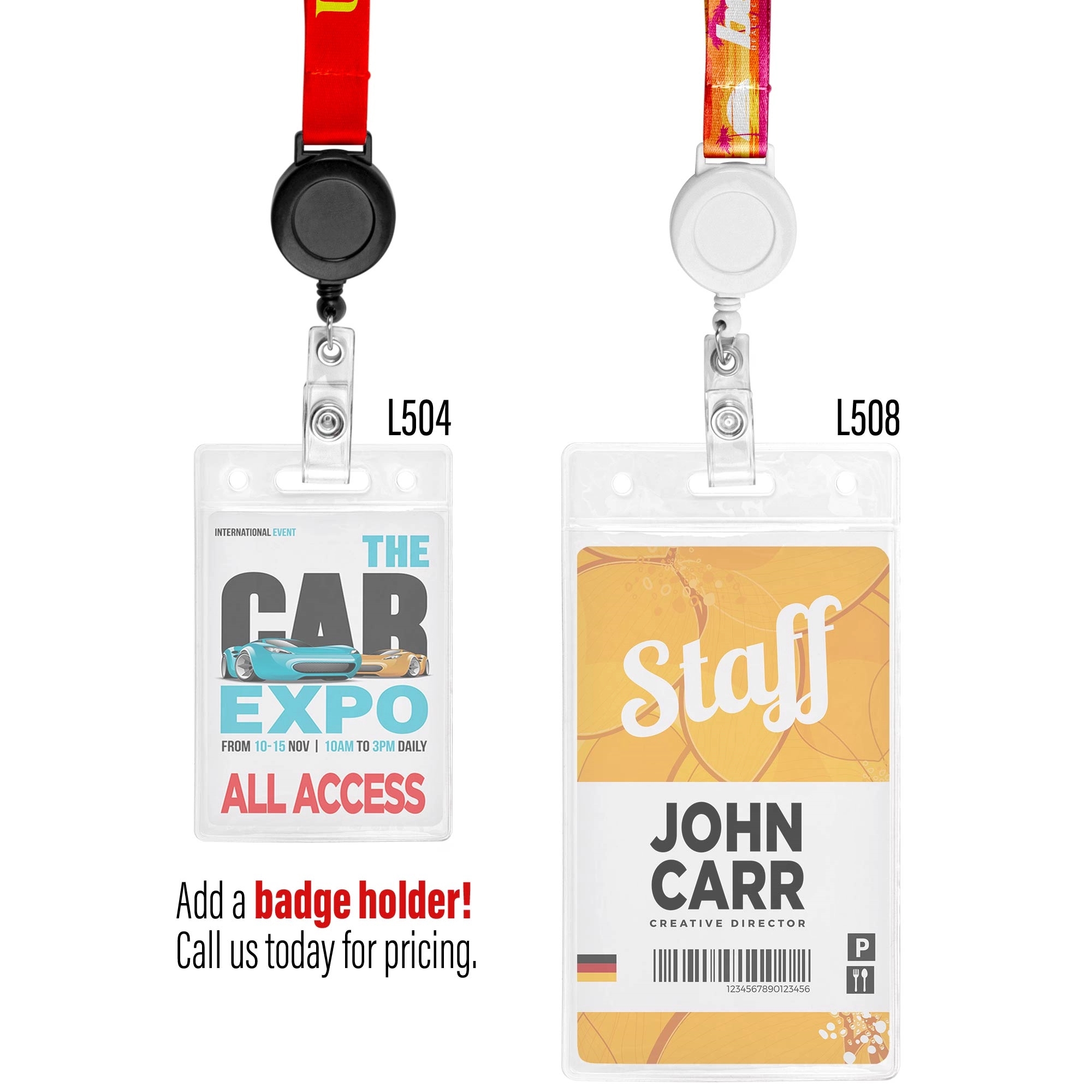 5/8" LA-460 Sublimation Lanyard w/Retractable Badge Holder 3