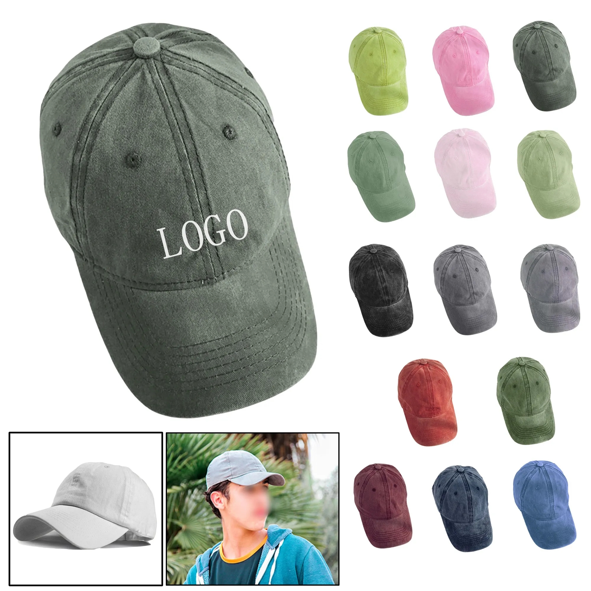 Retro Washed Cotton Baseball Cap for Men and Women 8