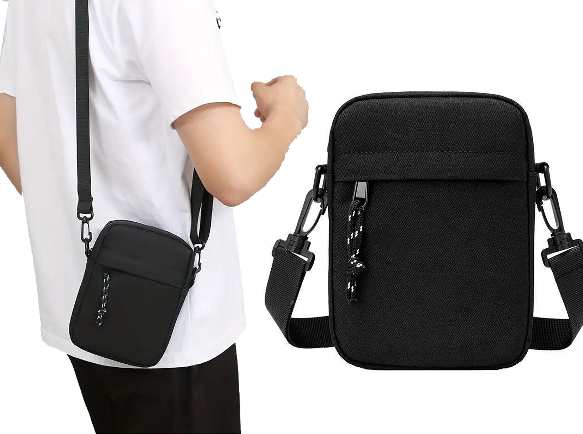 Canvas Crossbody Vertical Shoulder Bag 2