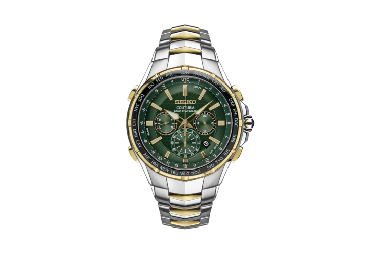 Seiko Men's Coutura Radio Sync Solar Chronograph Stainless Steel Watch 1