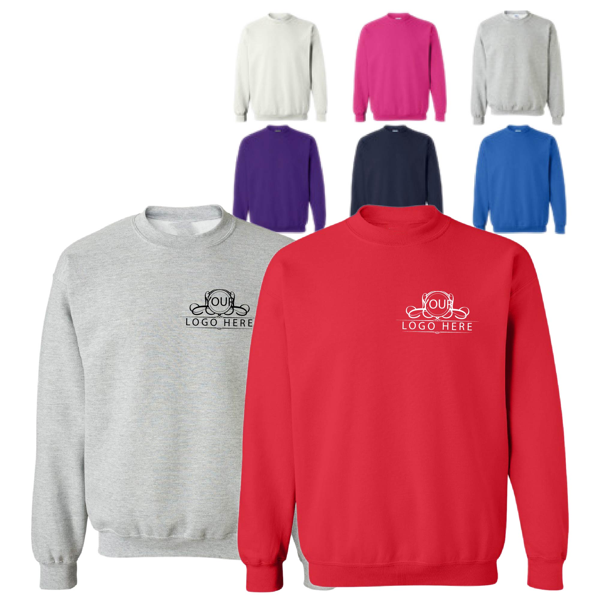Fleece Raglan Crew Neck Sweatshirt, custom hoodie or sweatshirt with logo imprint 2