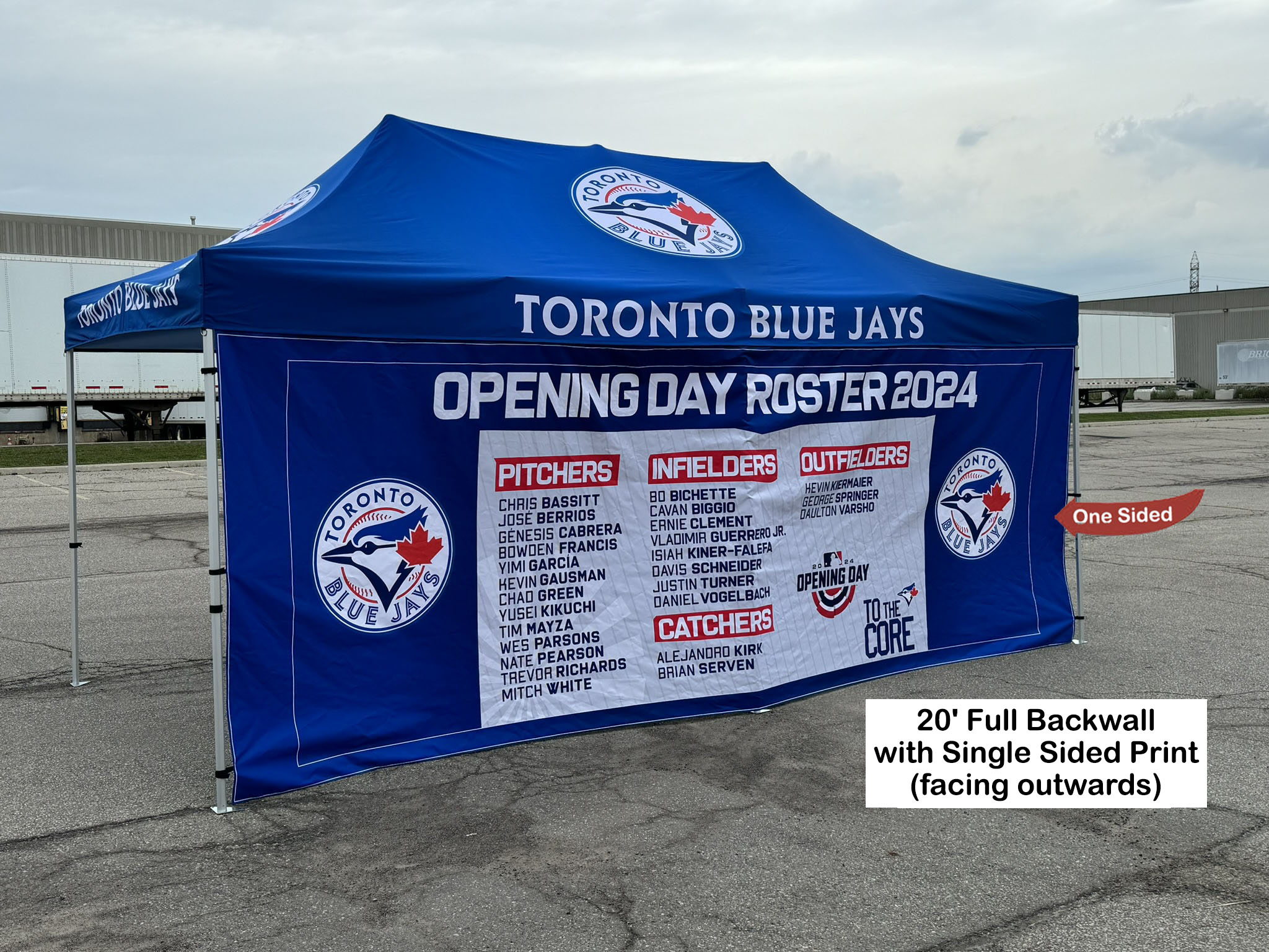 48 Hr Quick Ship - Full 20' Back Wall for 10x20 Tent Kit, Sublimated, Single Sided Print 9