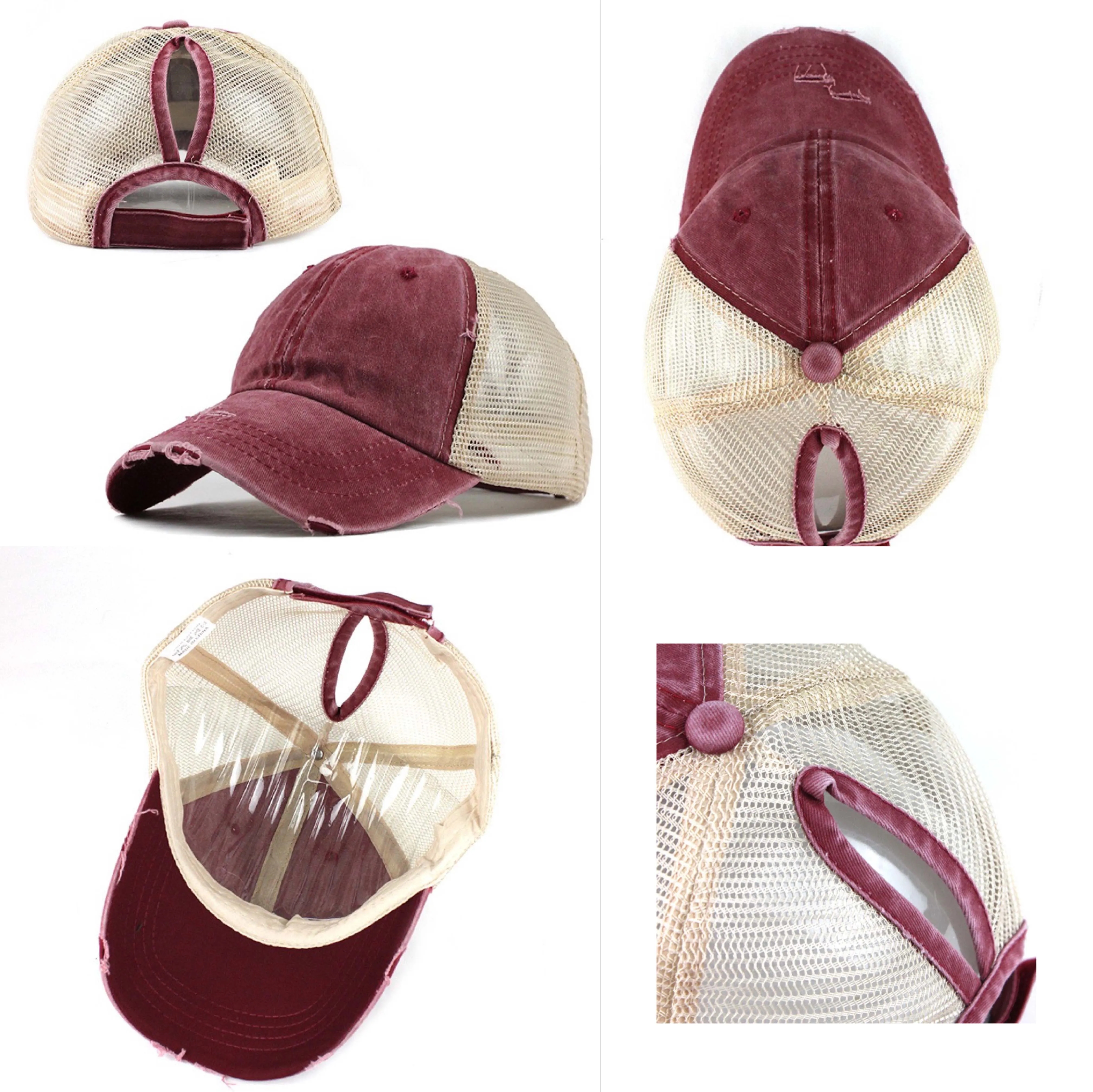 Ponytail Backless Mesh Cap 3