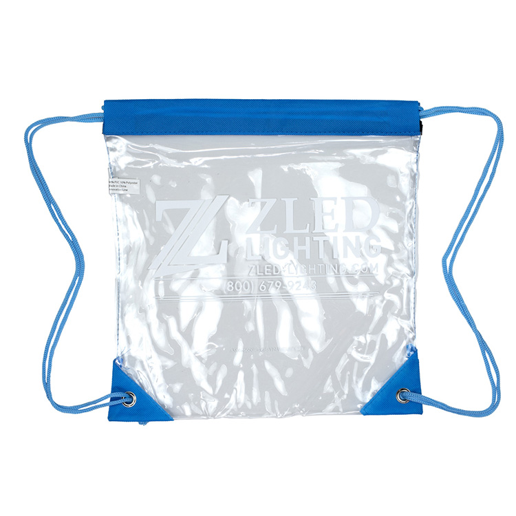 "Harris" Clear Vinyl Stadium Compliant Cinch Pack Backpack 11