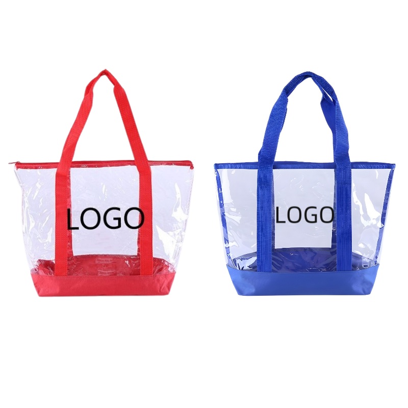 Reusable Zipper Closure Clear Tote Bag 2