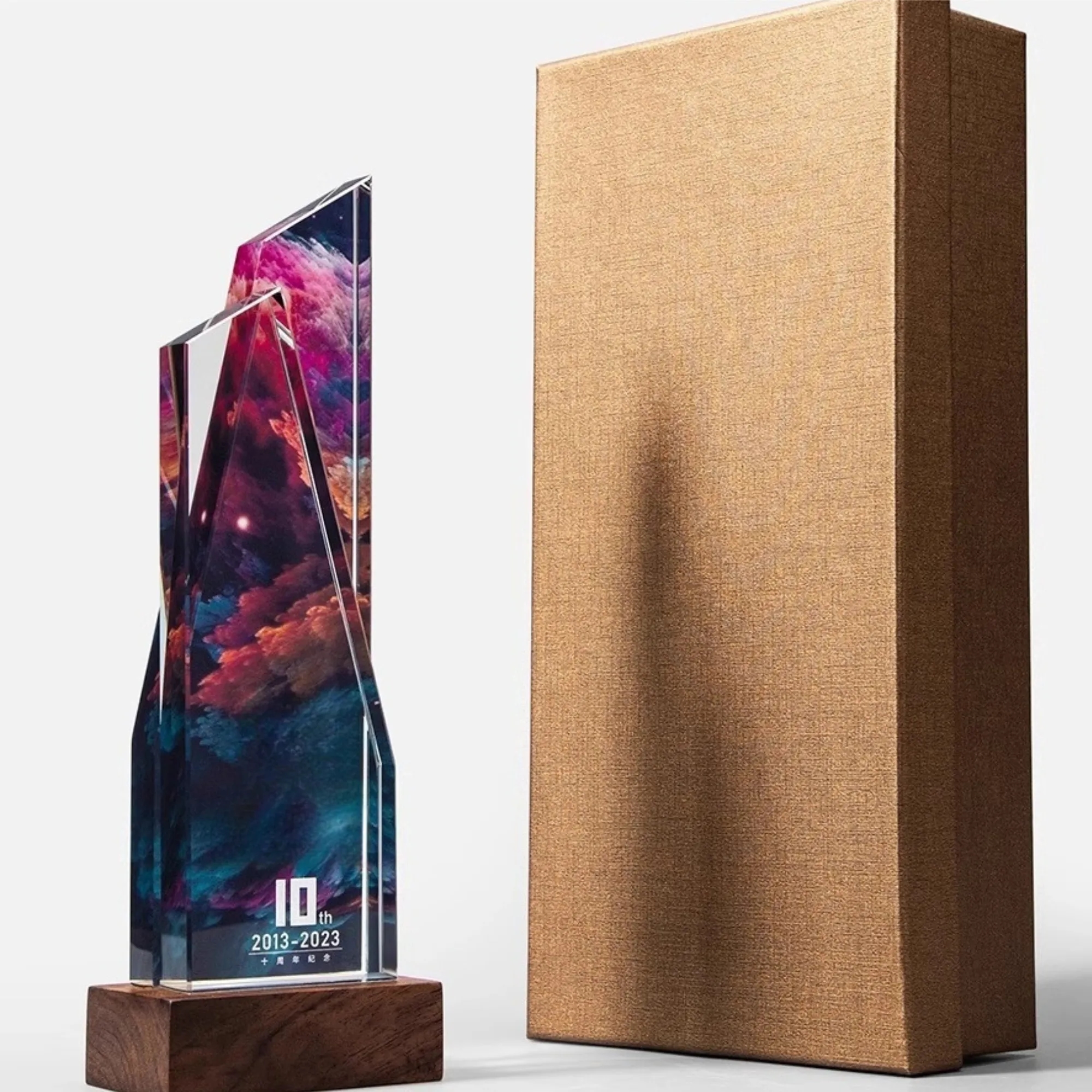 Custom Acrylic Trophy, Colorful Pattern, Service Award 5