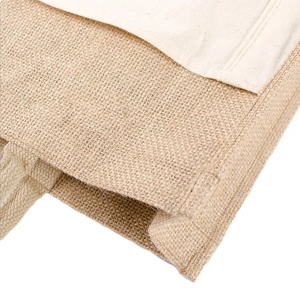 Large Jute Tote with Canvas Front Pocket, custom tote bag with logo imprint 7