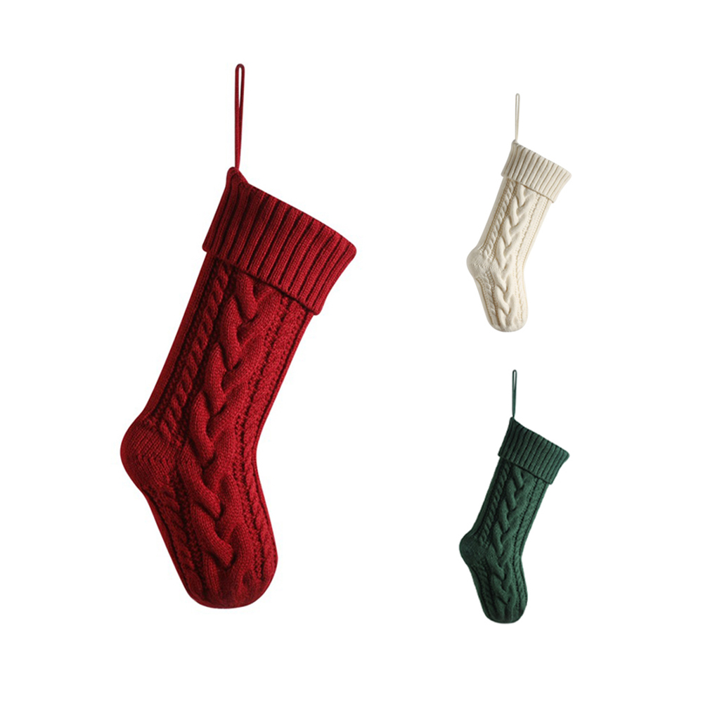 Christmas Stockings Cable Knitted 18 Inch Large Size 4