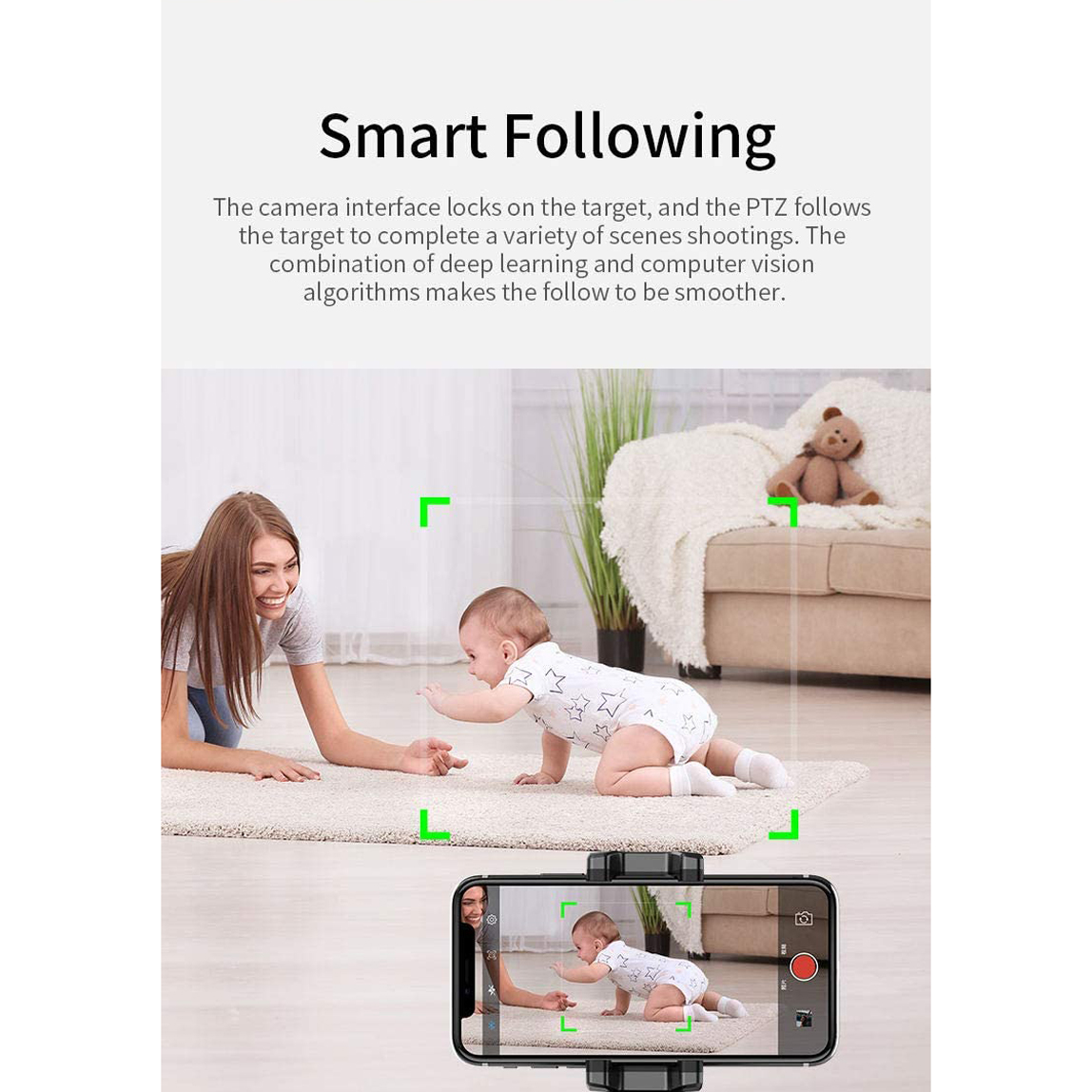 CameraGenie 360° Face And Object Tracking Phone Holder For Smart Shooting 3