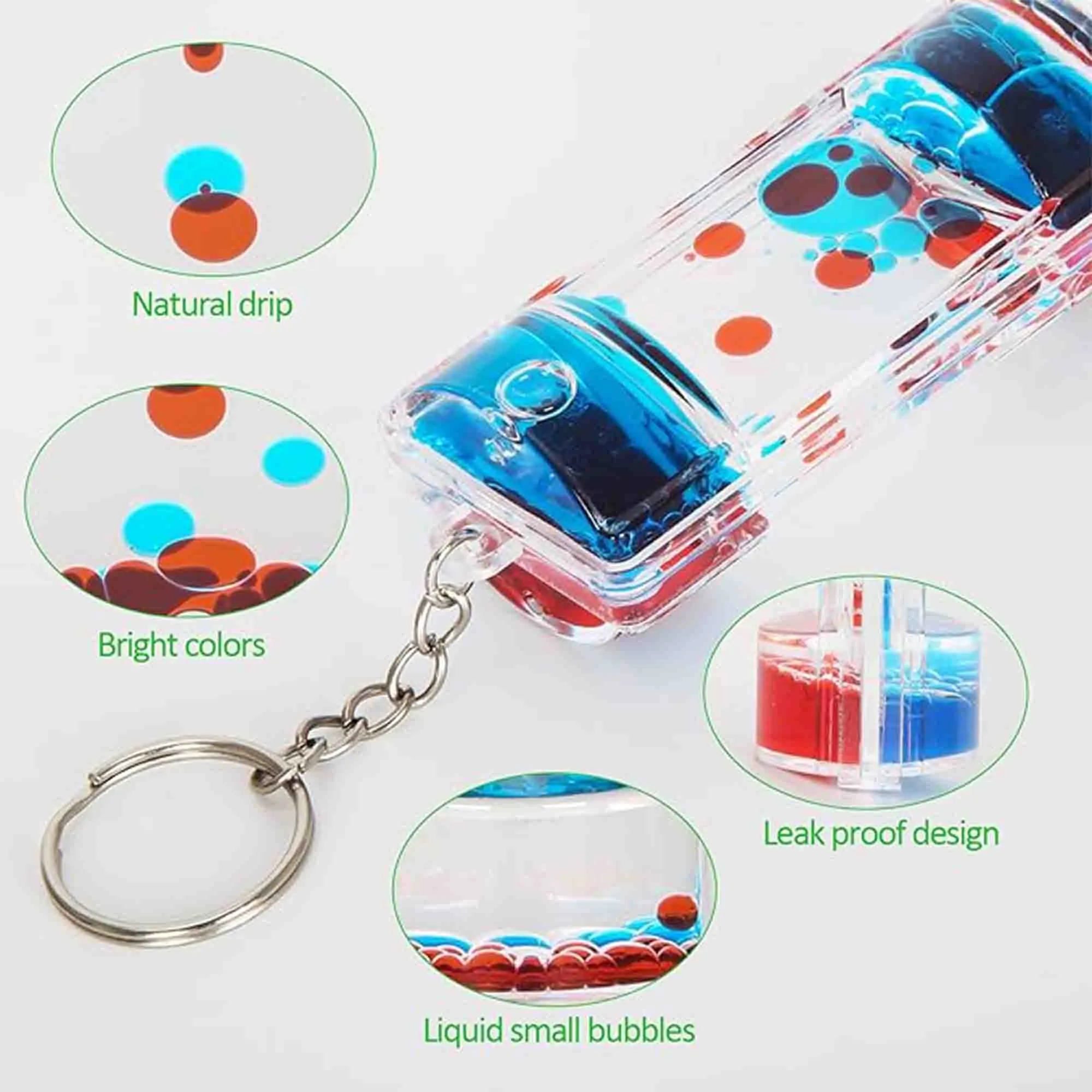 Liquid Motion Keychains Bubbler Sensory Play