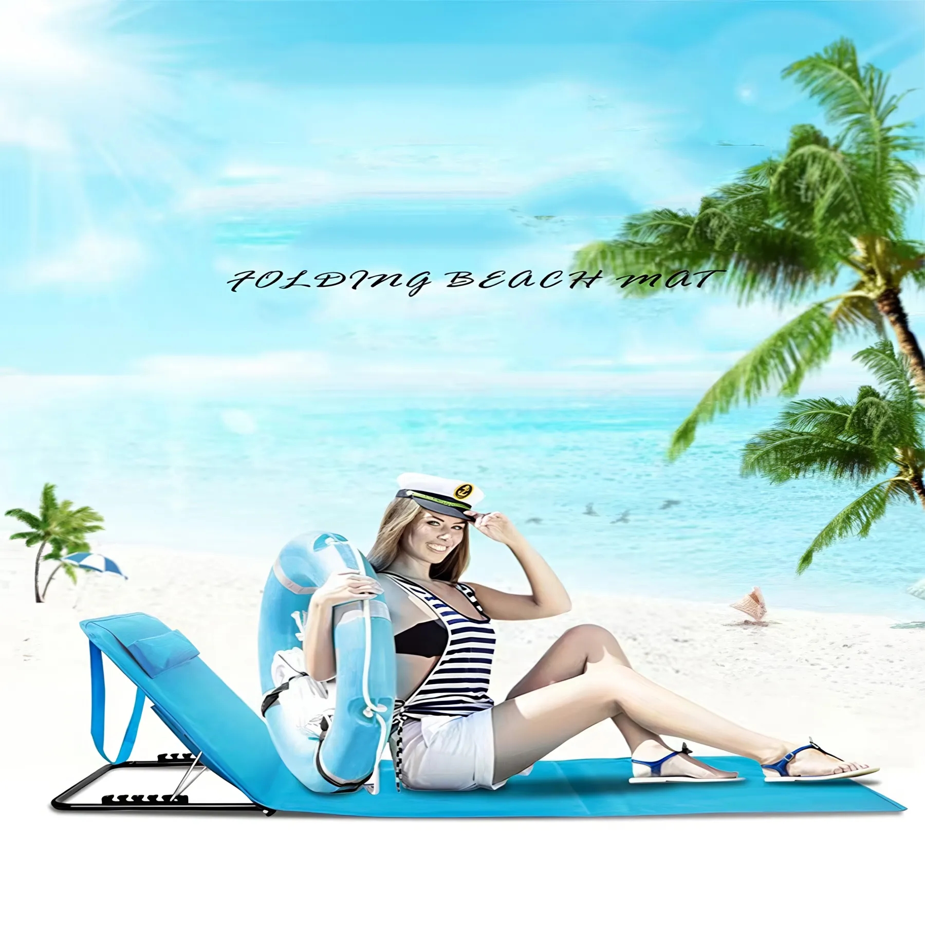 Portable Folding Backpack Beach Lounge Chair 4