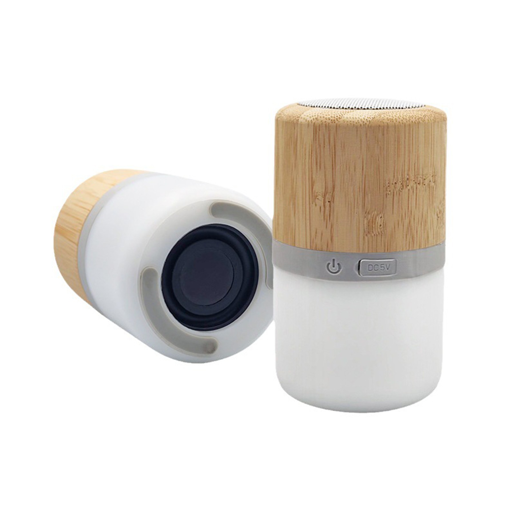 Led Scrolling Light Bamboo Wood Bluetooth Speaker 2
