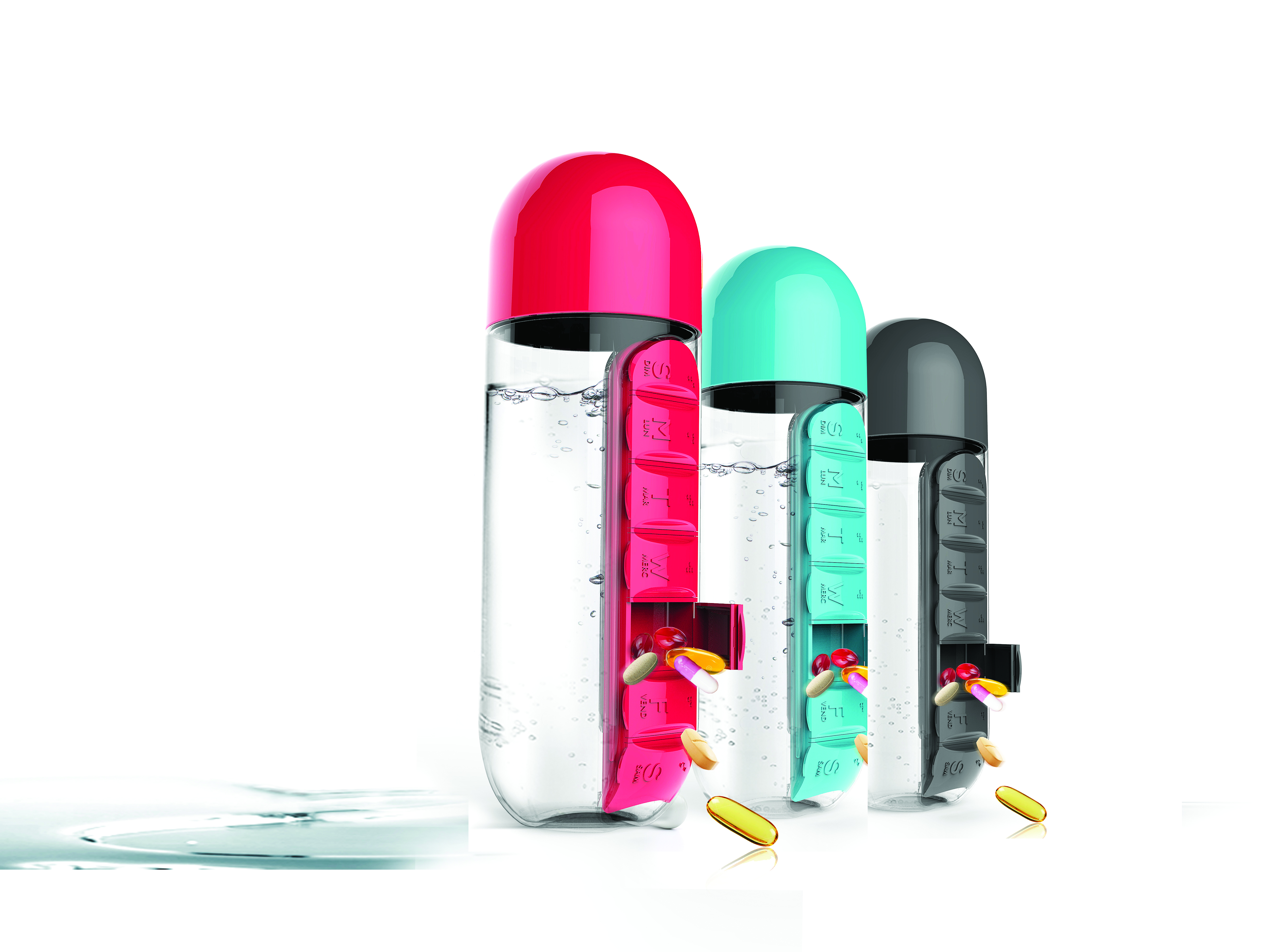 20 oz In Style Pill Organizer Water Bottle 3
